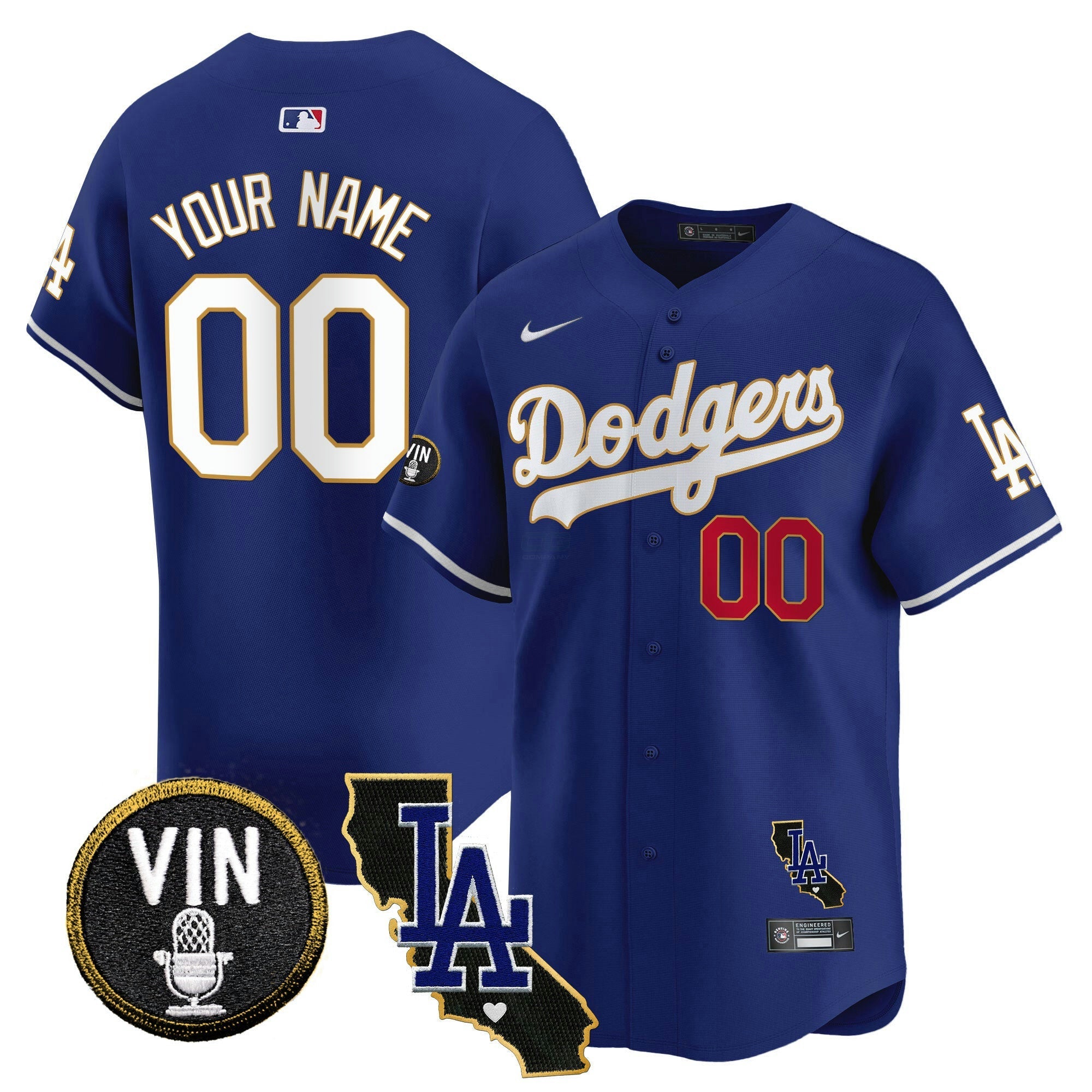 Camisa MLB Vin & California Patch Dourada Trim Vapor Premier Limited Jersey