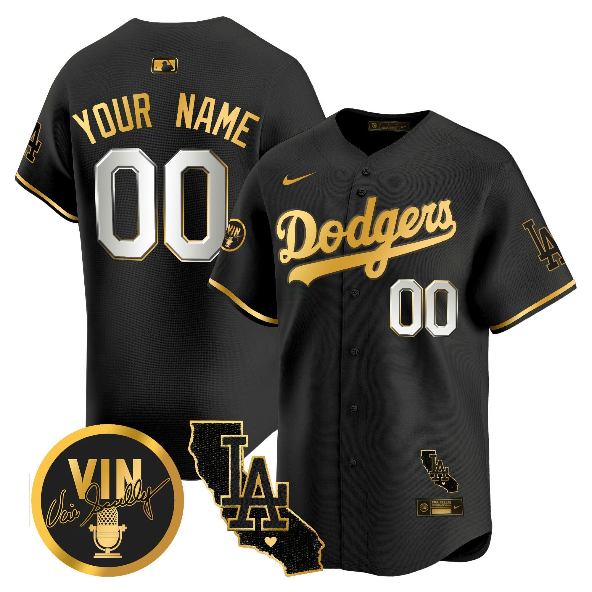 Camisa MLB Vin & California Patch Dourada Vapor Premier Limited Jersey