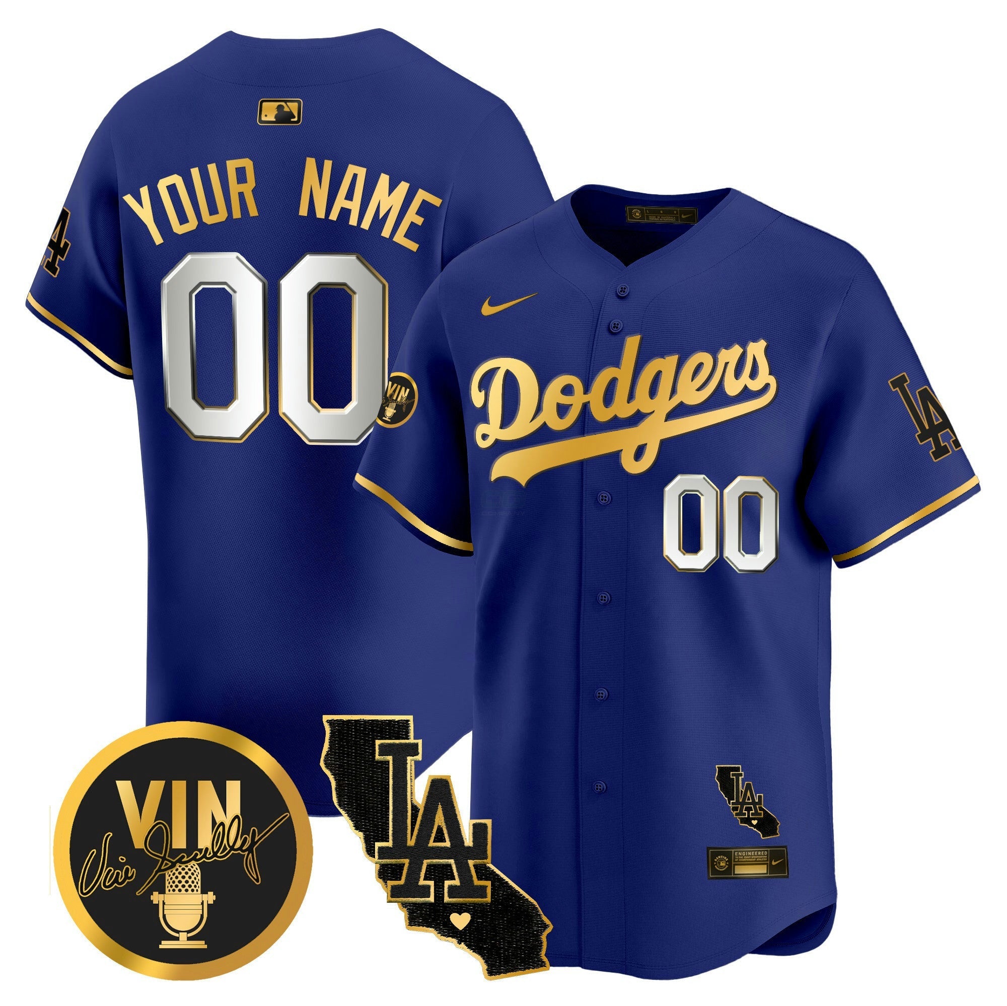 Camisa MLB Vin & California Patch Dourada Vapor Premier Limited Jersey