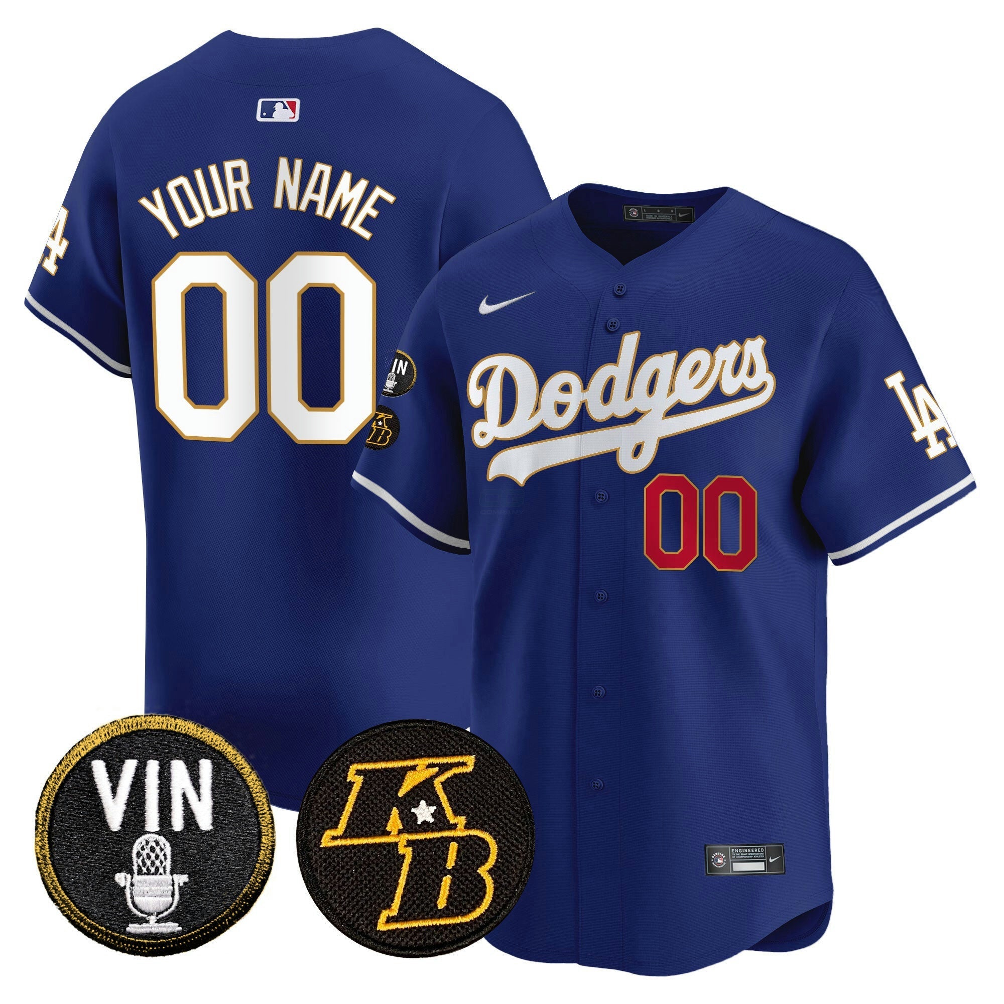 Camisa MLB Vin & Kobe Patch Dourada Trim Vapor Premier Limited Jersey