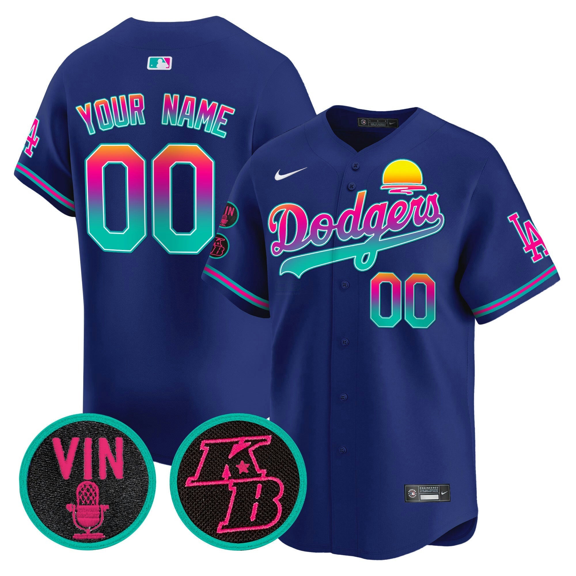 Camisa MLB Vin & Kobe Patch Dourada Trim Vapor Premier Limited Jersey