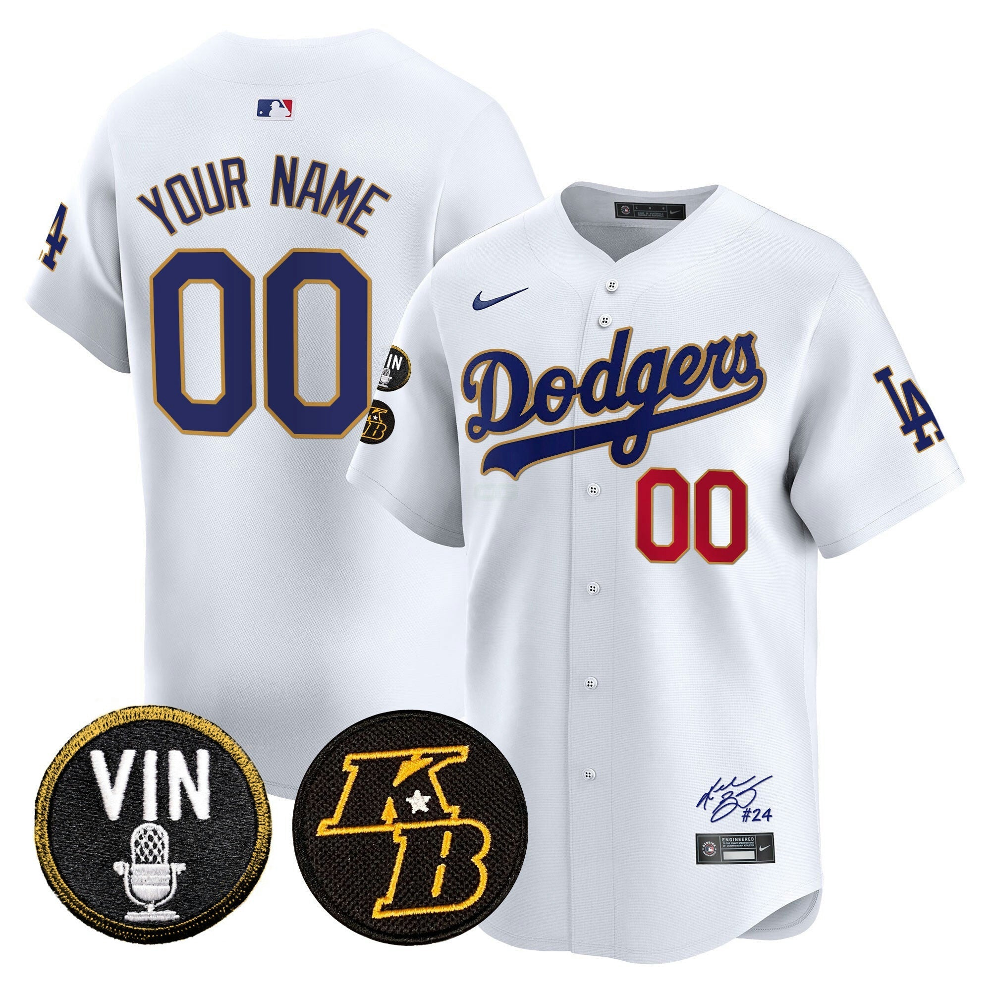 Camisa MLB Vin Patch & Kobe Bryant Signature Vapor Premier Limited Jersey