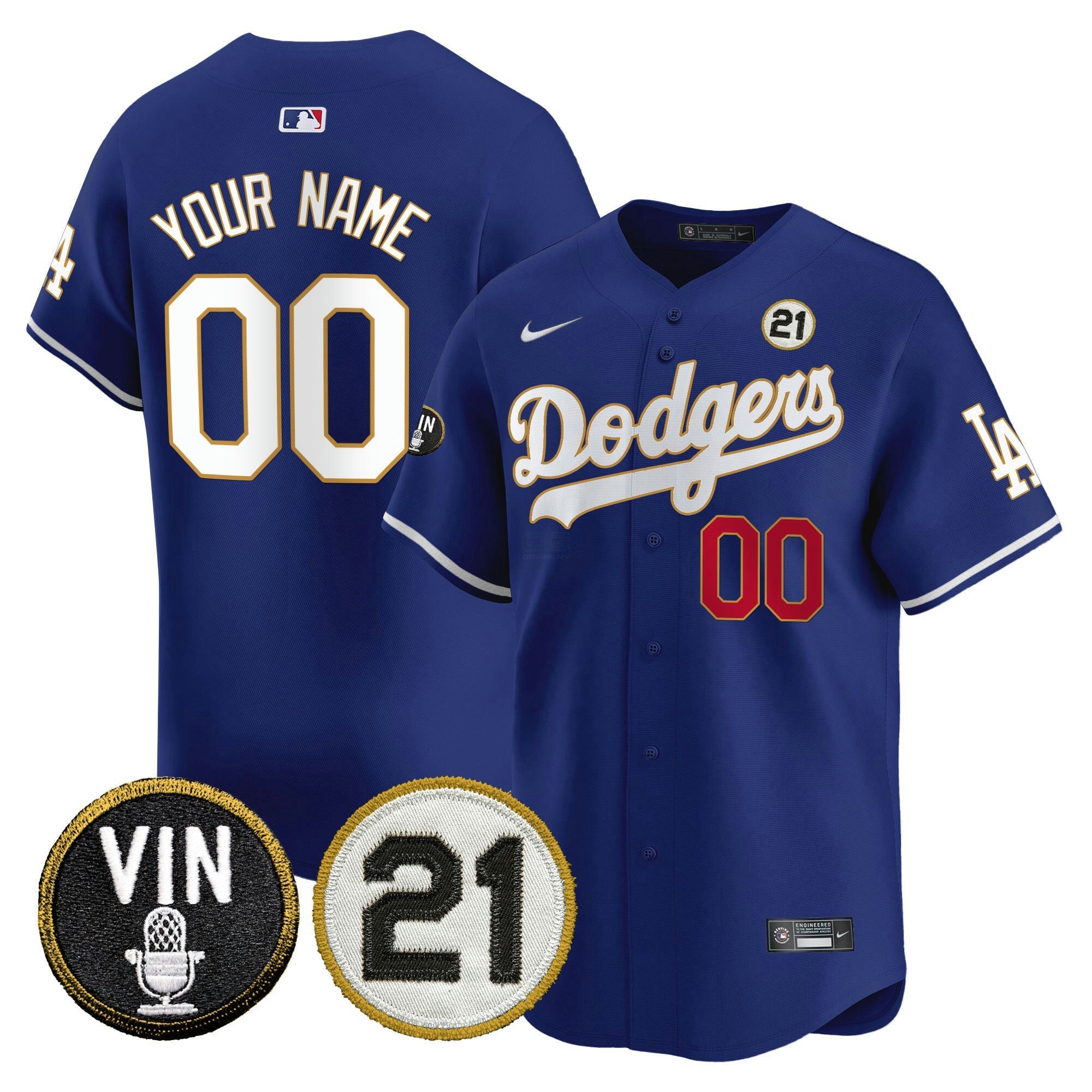 Camisa MLB Vin & Roberto Patch Dourada Trim Vapor Premier Limited Jersey