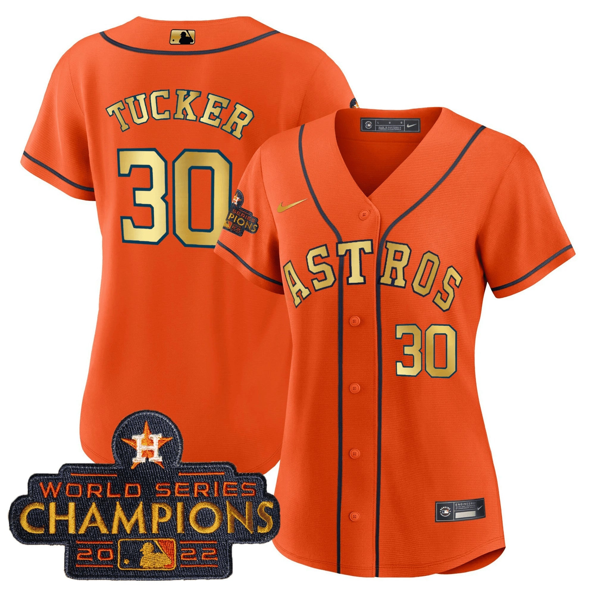 Camisa MLB Women’s 2023 Champions Laranja Dourada Jersey - Laranja Dourada