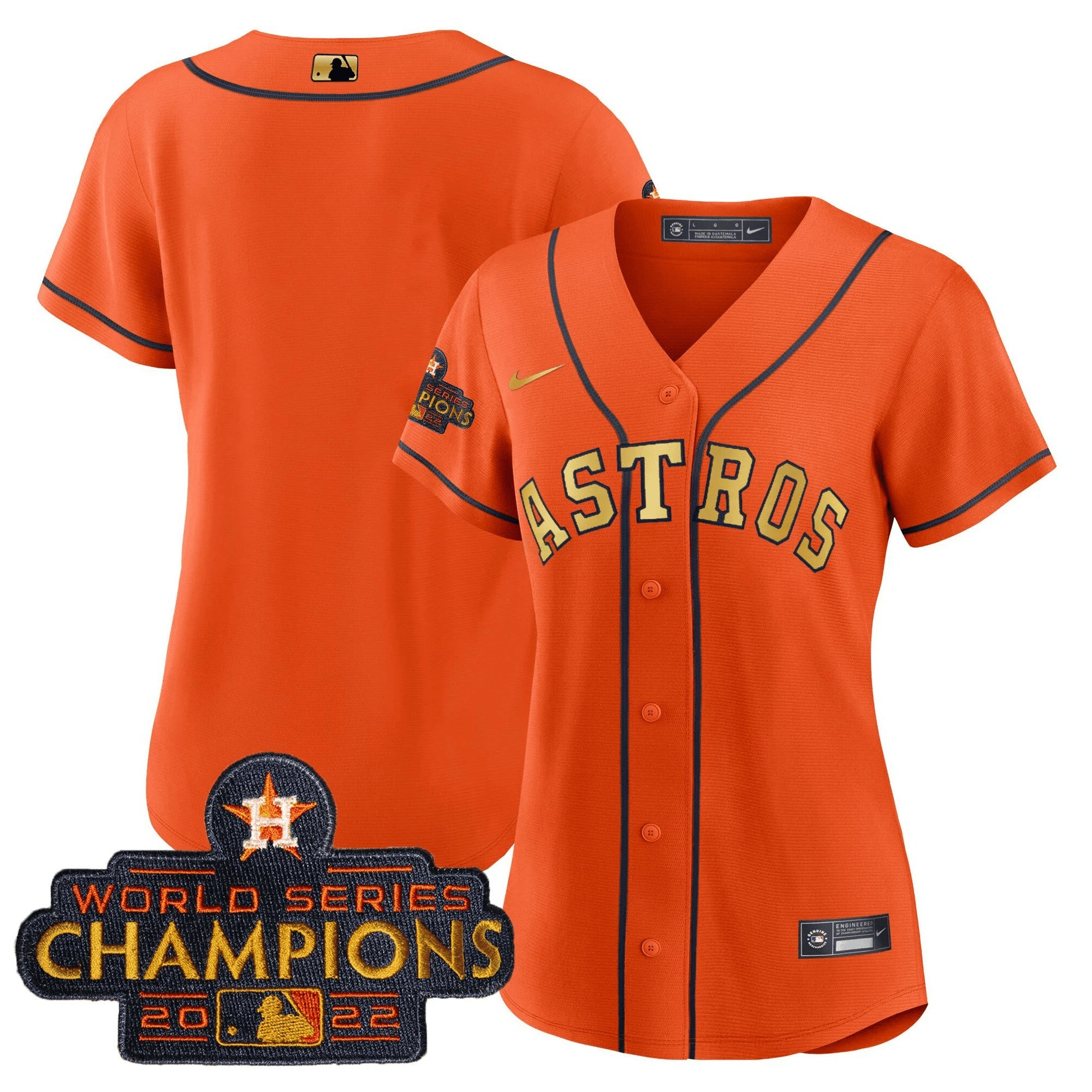 Camisa MLB Women’s 2023 Champions Laranja Dourada Jersey - Laranja Dourada