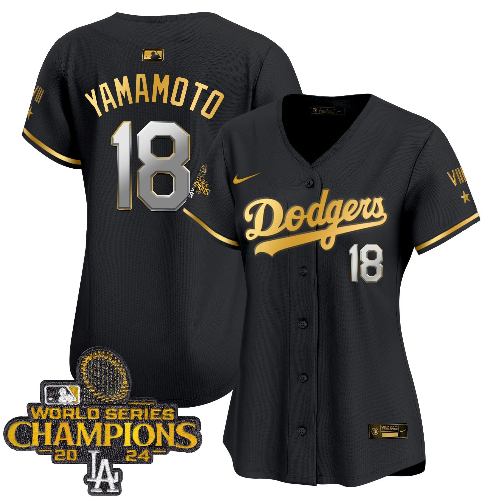 Camisa MLB Women’s 2024 World Series Champions Dourada Trim Vapor Premier Limited Jersey