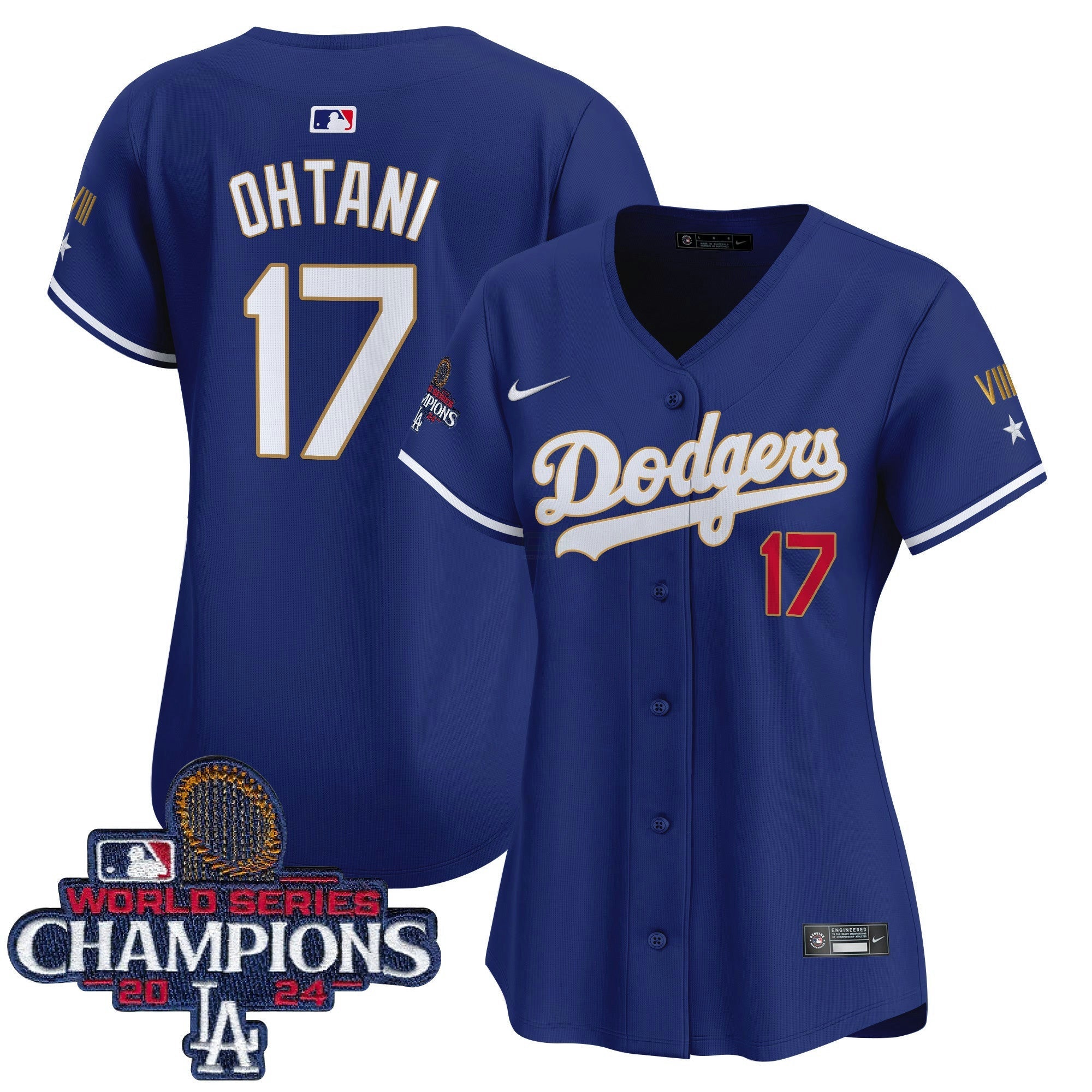 Camisa MLB Women’s 2024 World Series Champions Dourada Trim Vapor Premier Limited Jersey