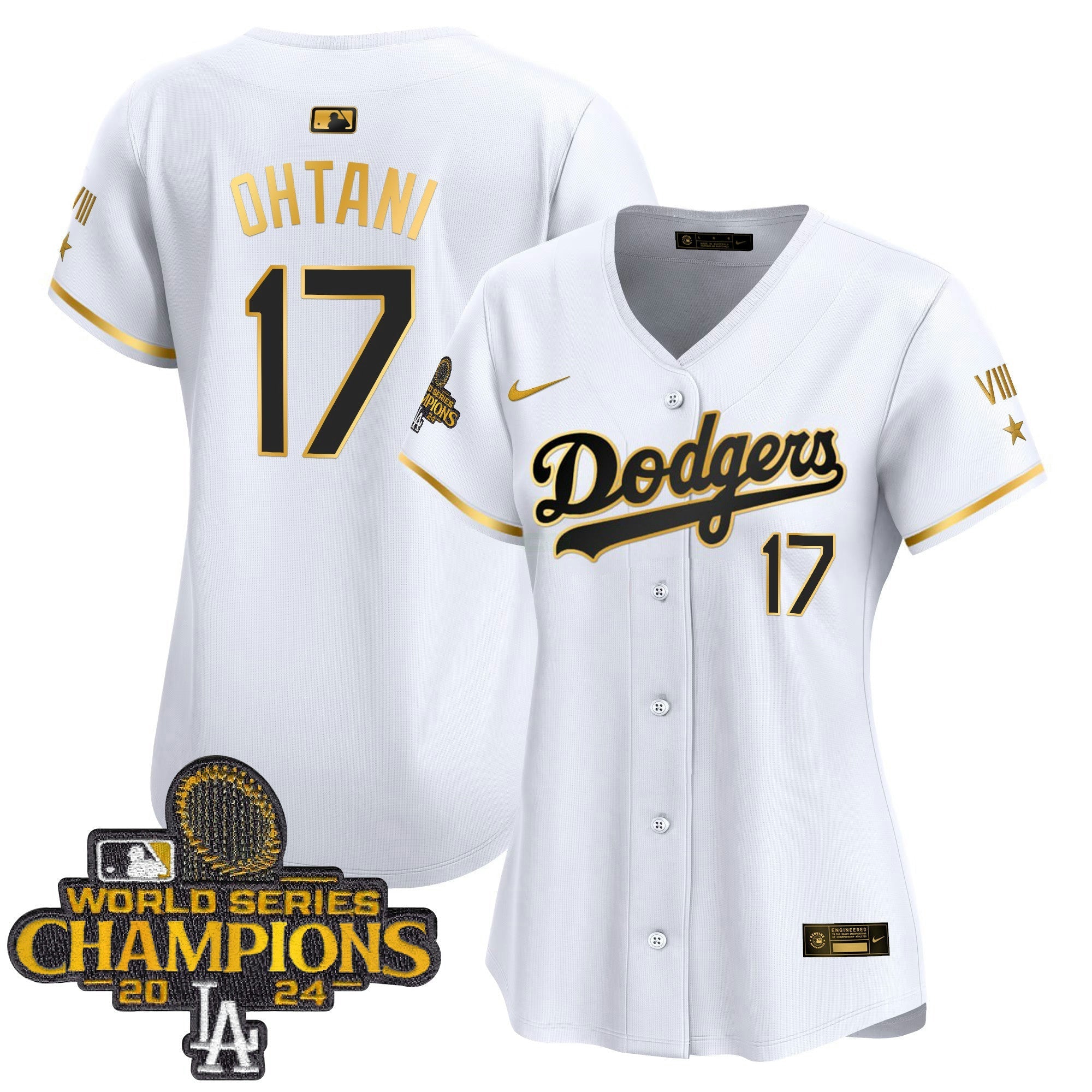 Camisa MLB Women’s 2024 World Series Champions Dourada Trim Vapor Premier Limited Jersey