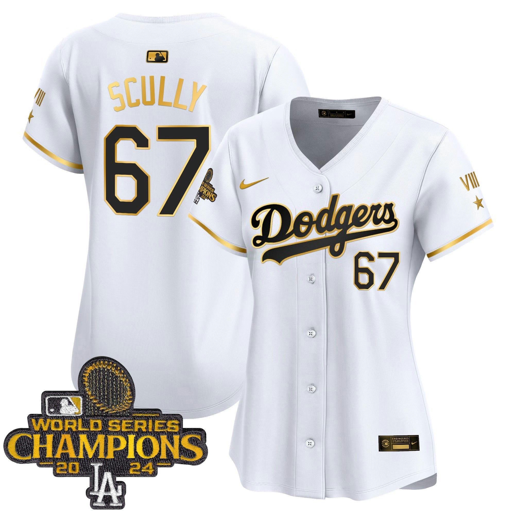 Camisa MLB Women’s 2024 World Series Champions Dourada Trim Vapor Premier Limited Jersey