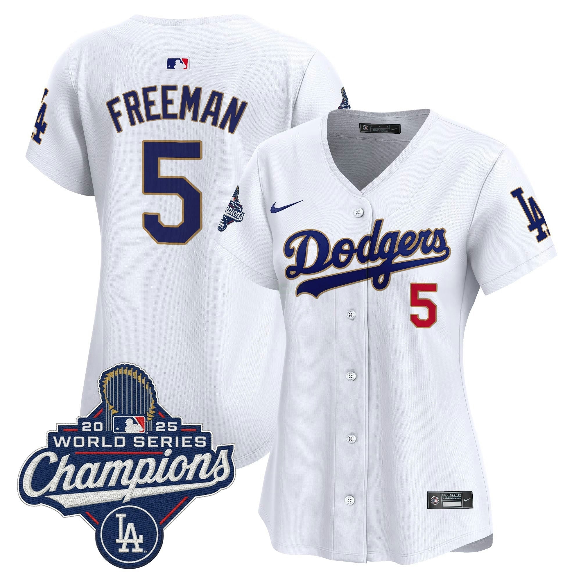 Camisa MLB Women’s 2025 World Series Champions Patch Dourada Trim Vapor Premier Limited Jersey