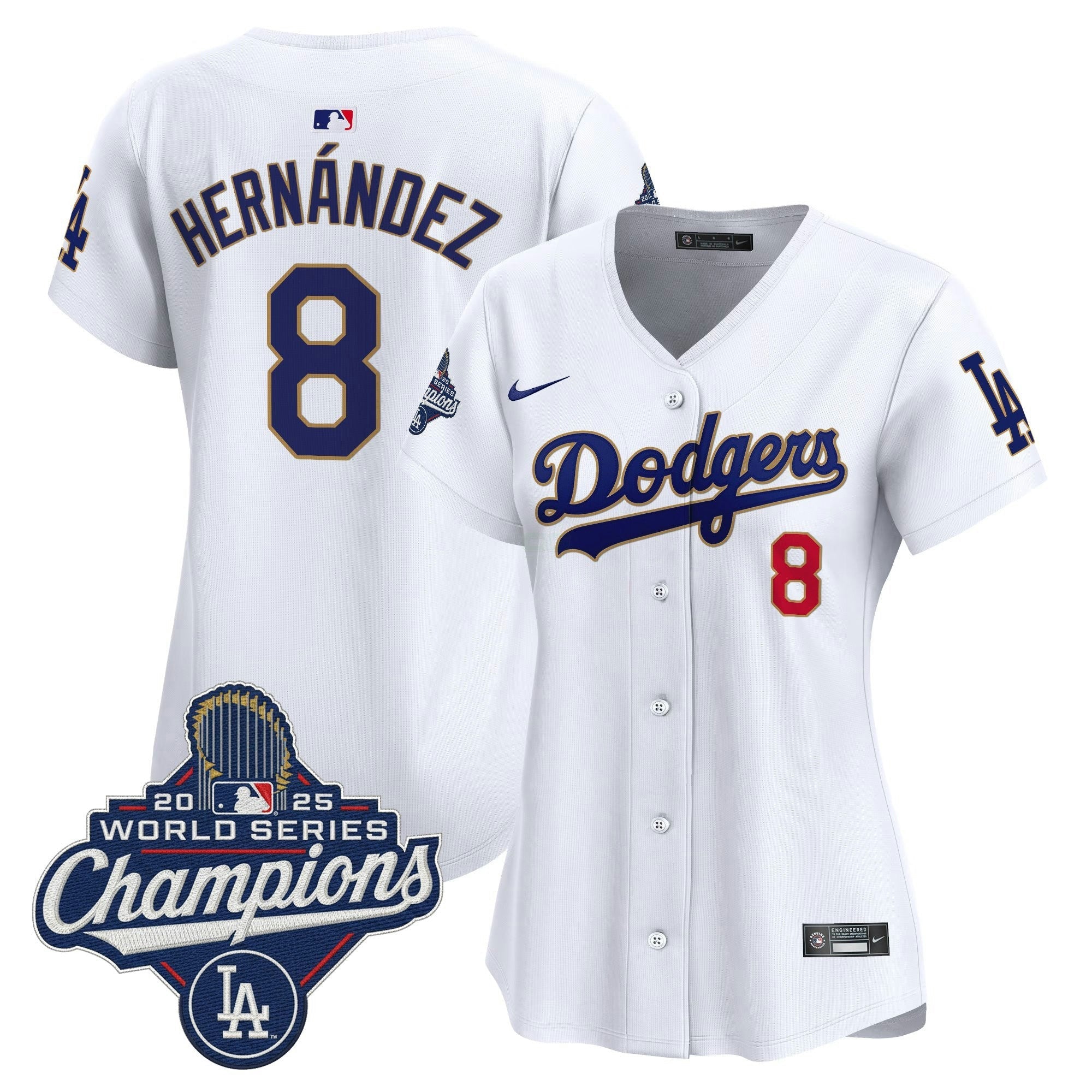Camisa MLB Women’s 2025 World Series Champions Patch Dourada Trim Vapor Premier Limited Jersey