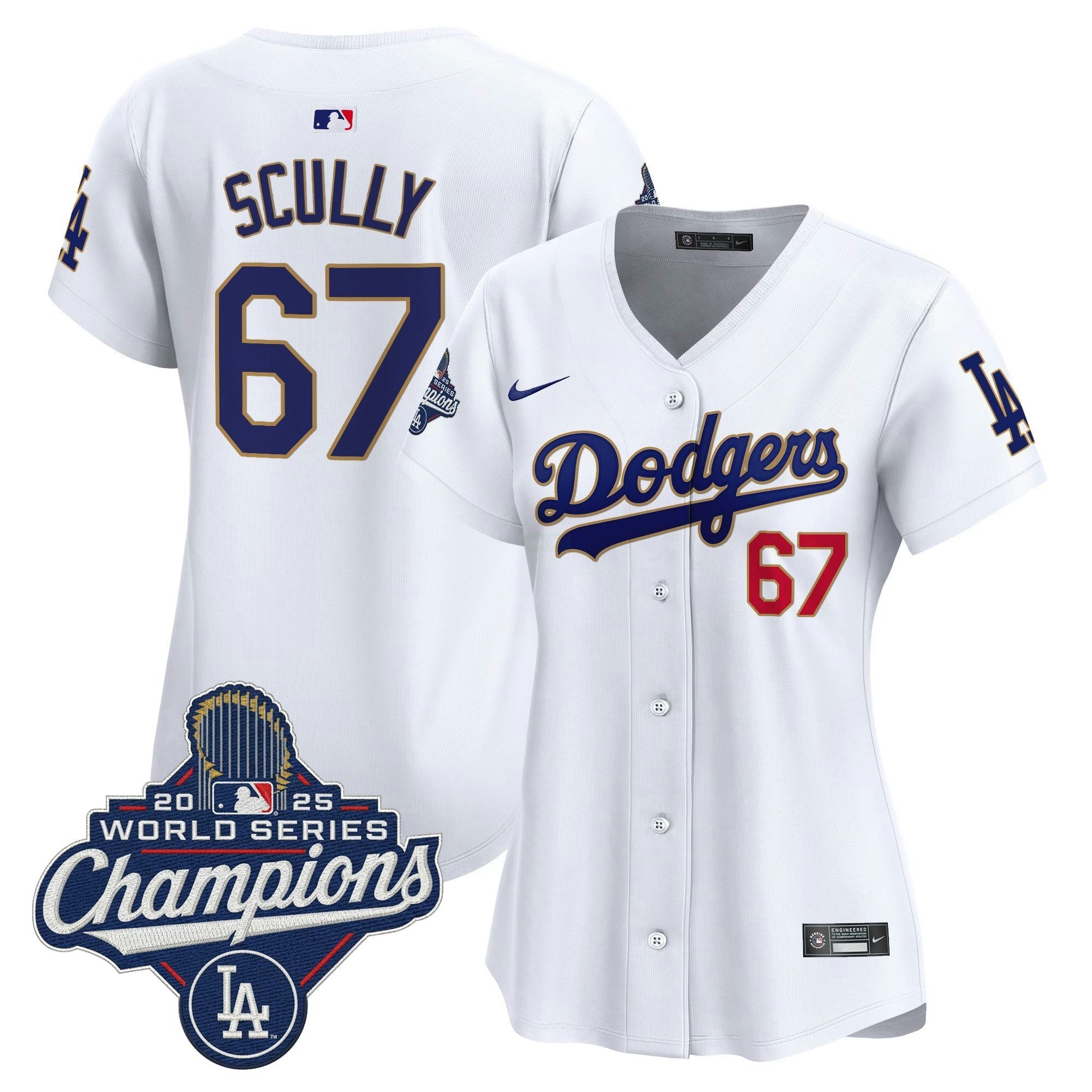 Camisa MLB Women’s 2025 World Series Champions Patch Dourada Trim Vapor Premier Limited Jersey