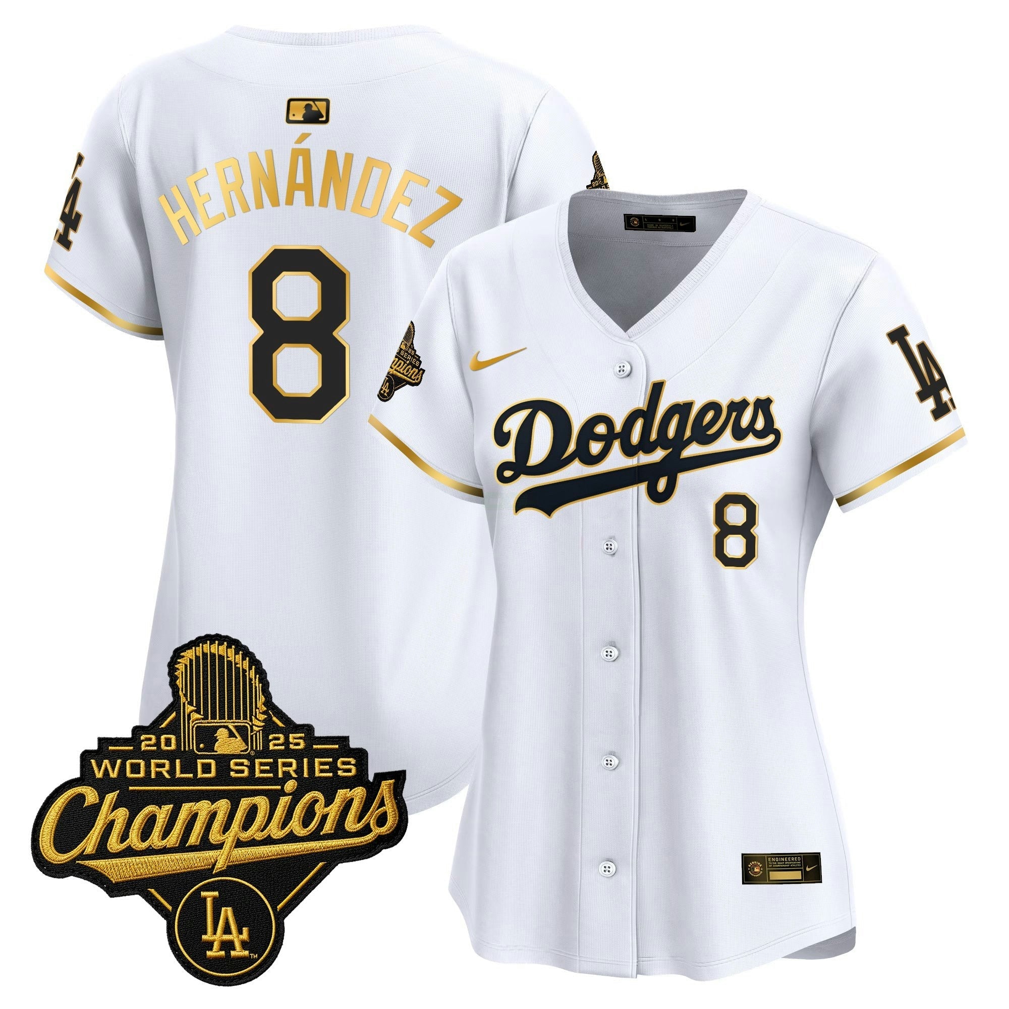Camisa MLB Women’s 2025 World Series Champions Patch Dourada Trim Vapor Premier Limited Jersey