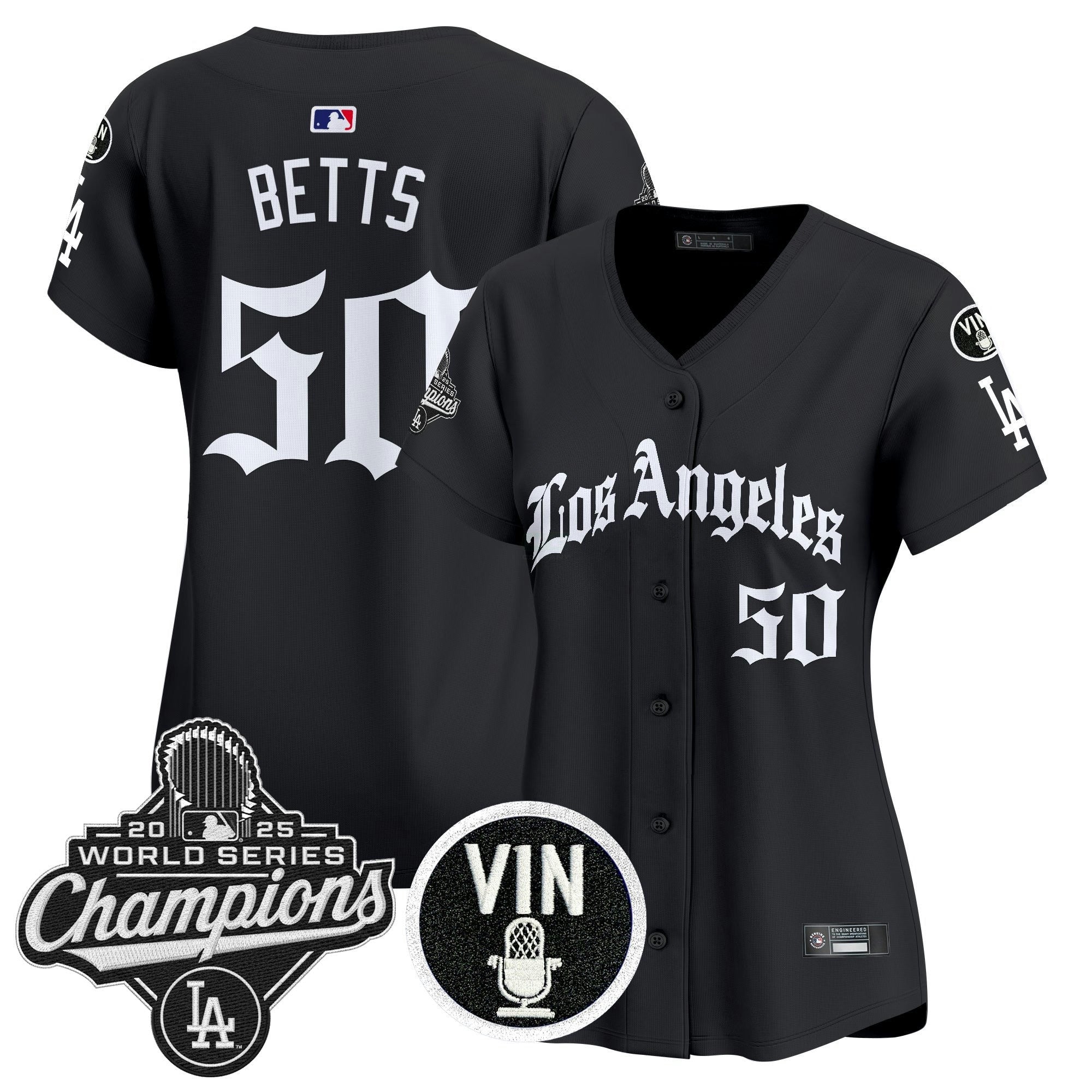 Camisa MLB Women’s 2025 World Series Champions Vapor Premier Limited Jersey – LA Gothic Edition