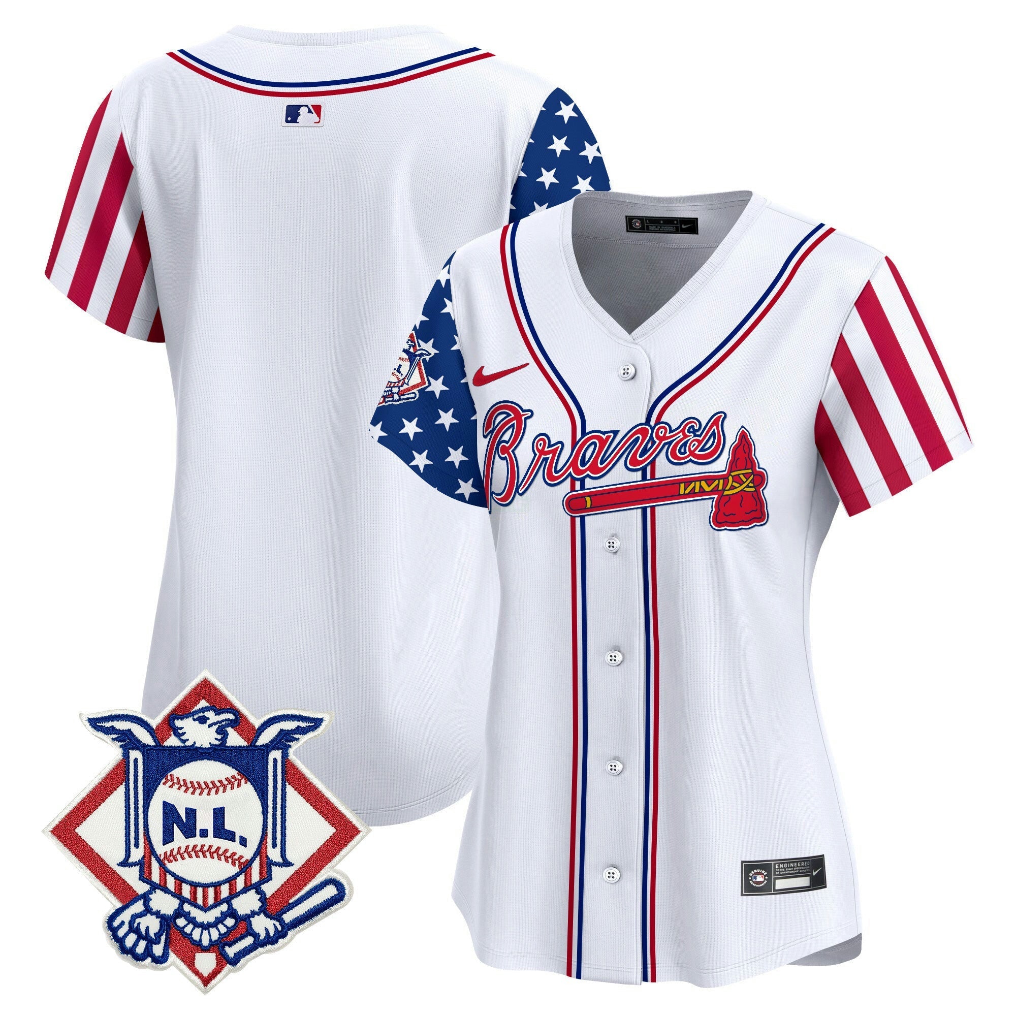 Camisa MLB Women’s Atlanta 2024 Fourth of July Vapor Premier Limited Jersey V2