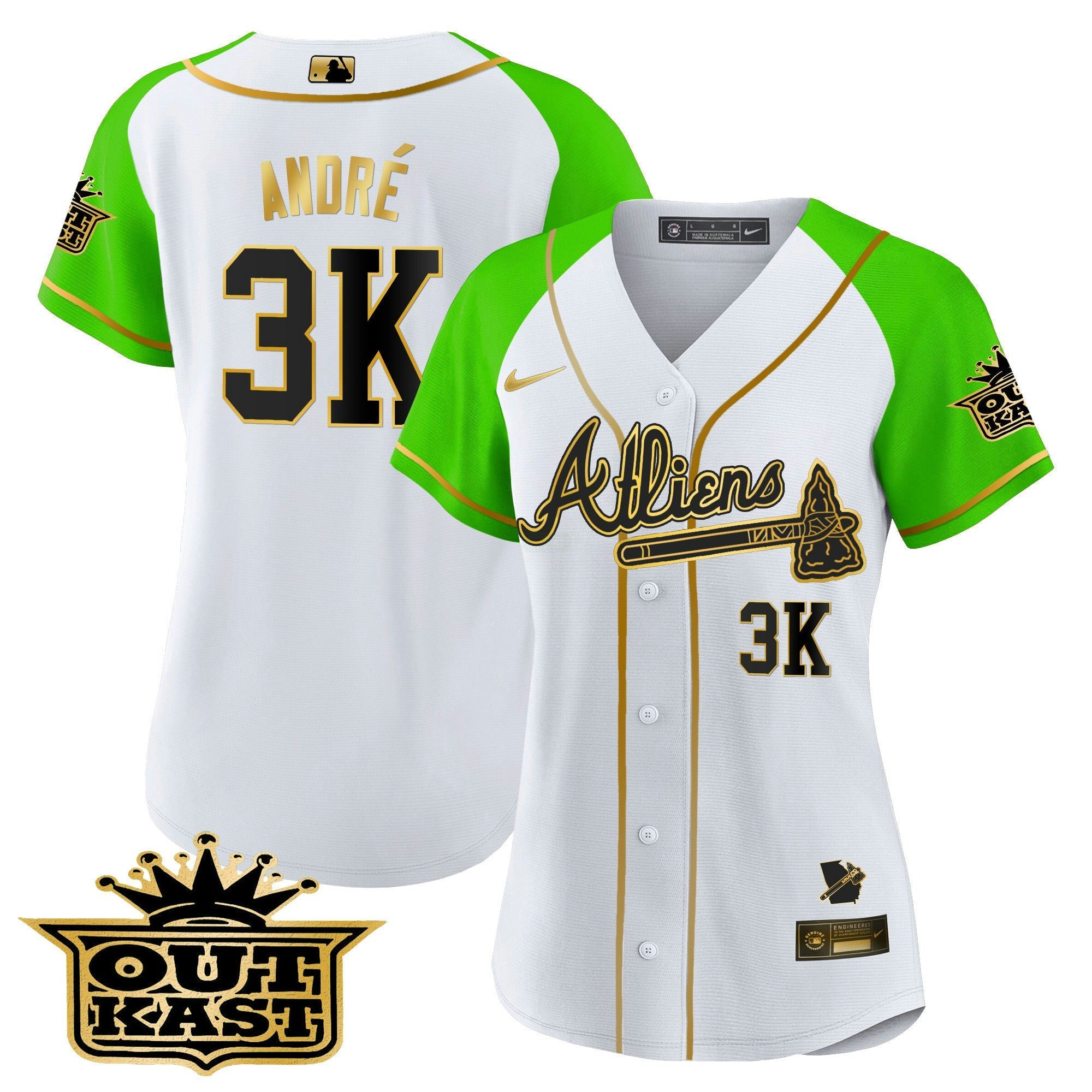 Camisa MLB Women’s Atlanta Atliens Gold Alternativa Jersey