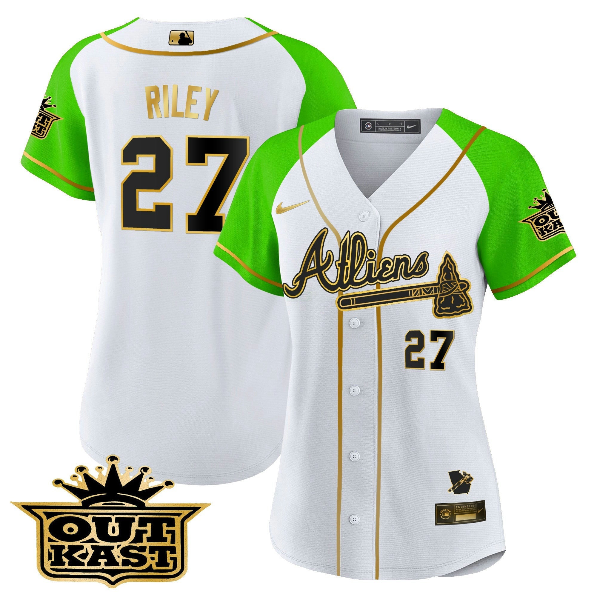 Camisa MLB Women’s Atlanta Atliens Gold Alternativa Jersey