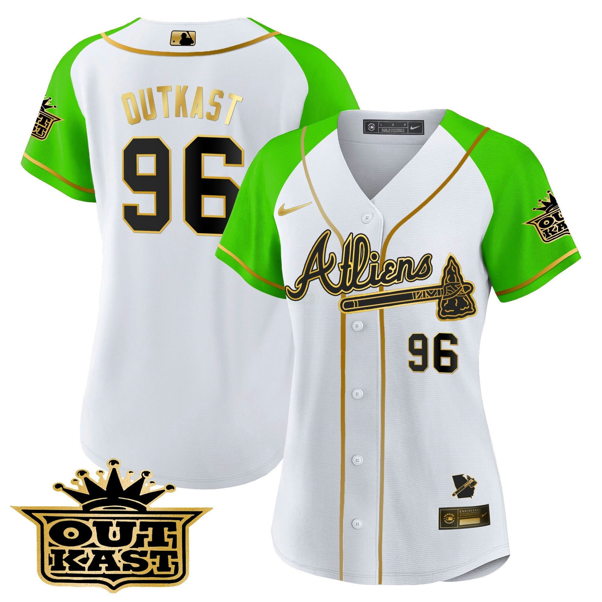 Camisa MLB Women’s Atlanta Atliens Gold Alternativa Jersey