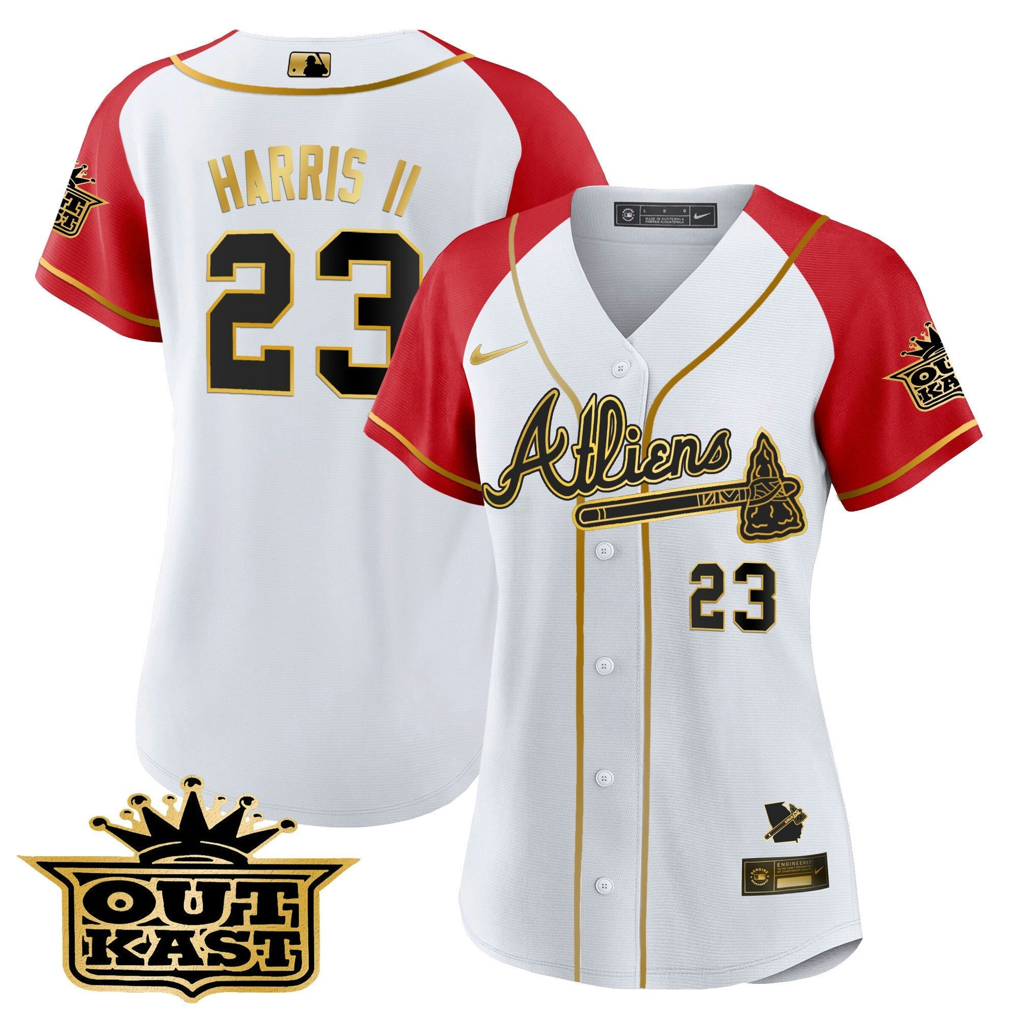 Camisa MLB Women’s Atlanta Atliens Gold Alternativa Jersey