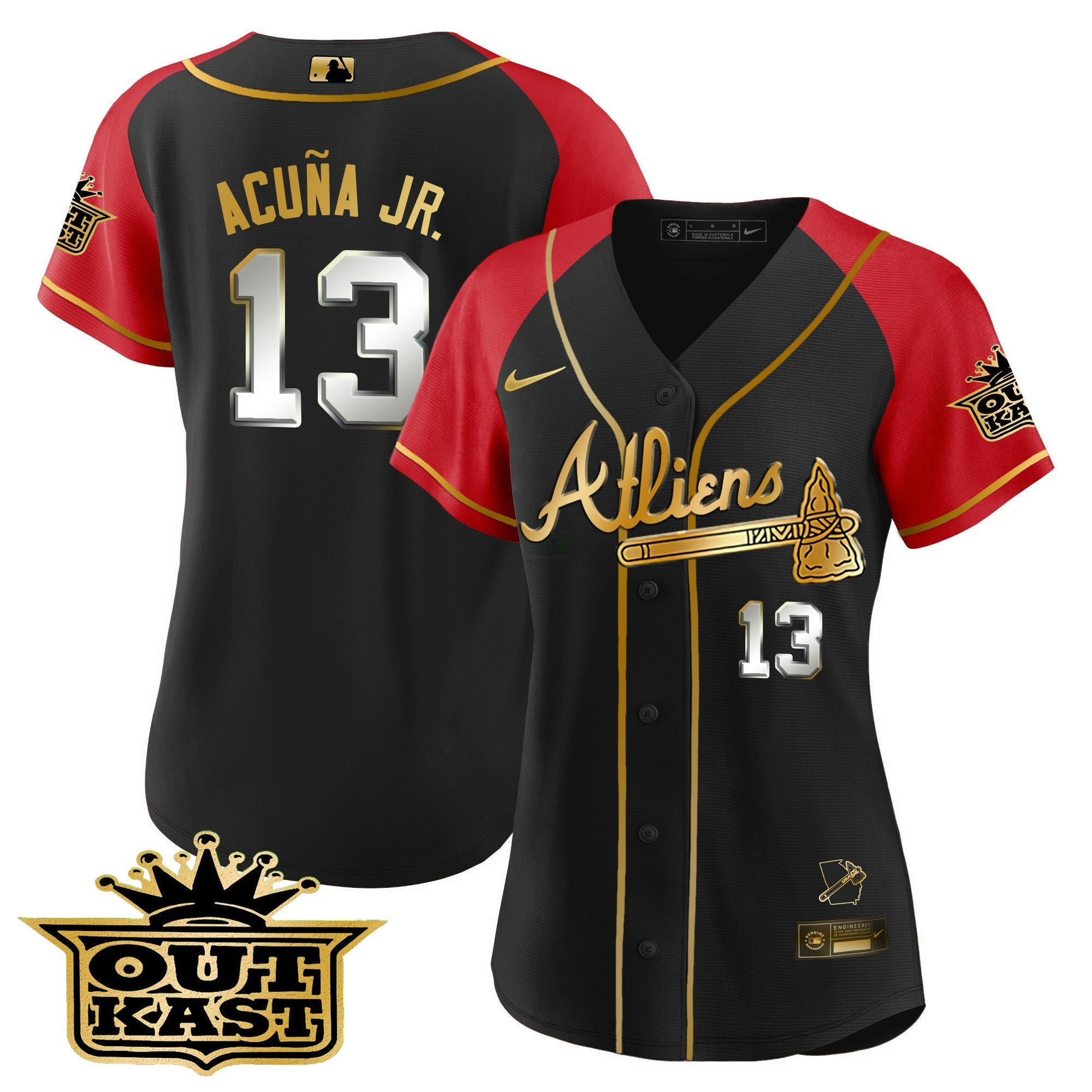 Camisa MLB Women’s Atlanta Atliens Gold Alternativa Jersey