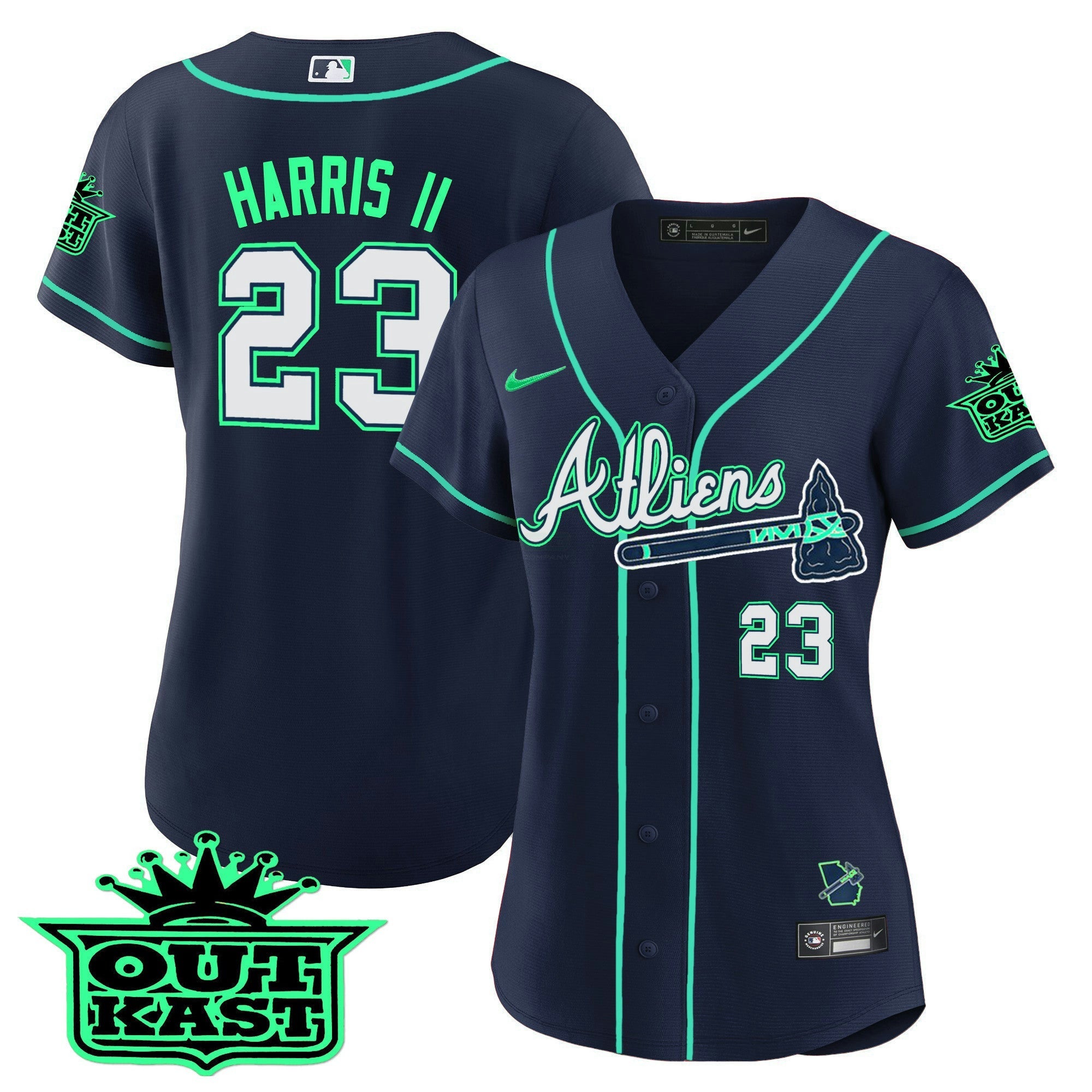 Camisa MLB Women’s Atlanta Atliens Jersey – Galaxy Version – Stitched