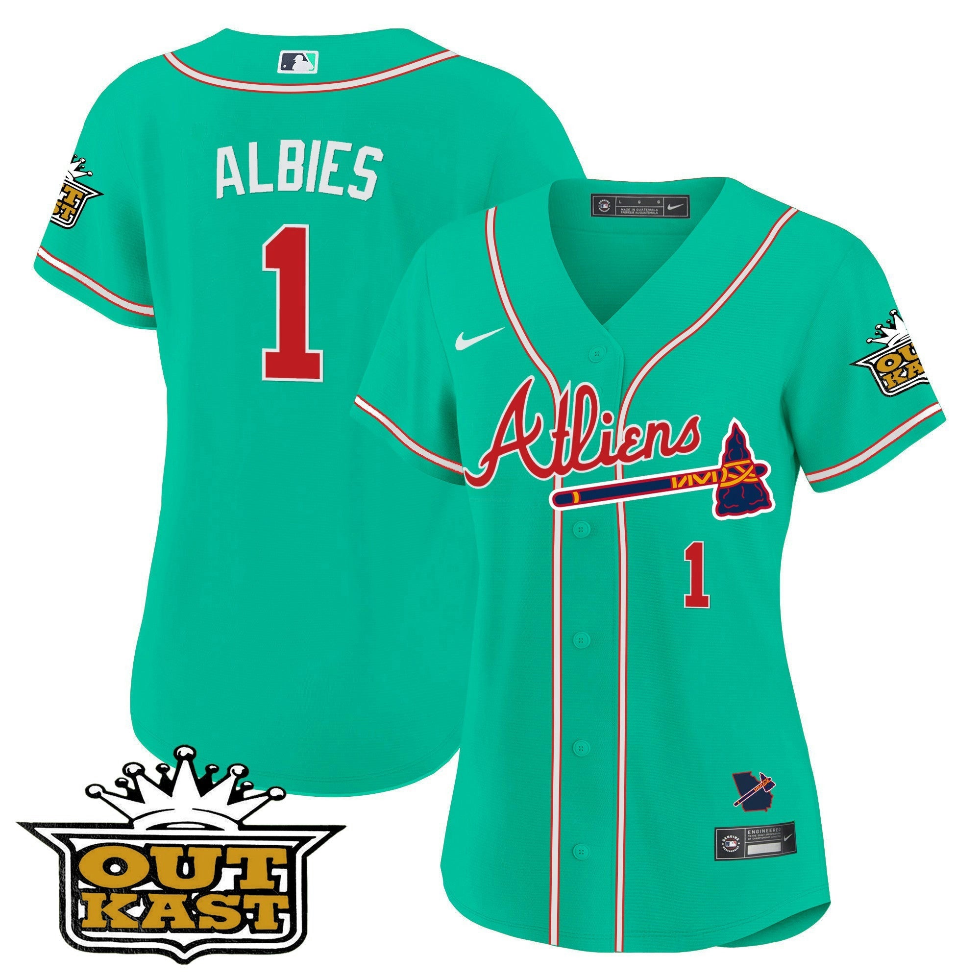 Camisa MLB Women’s Atlanta Atliens Jersey – Galaxy Version – Stitched