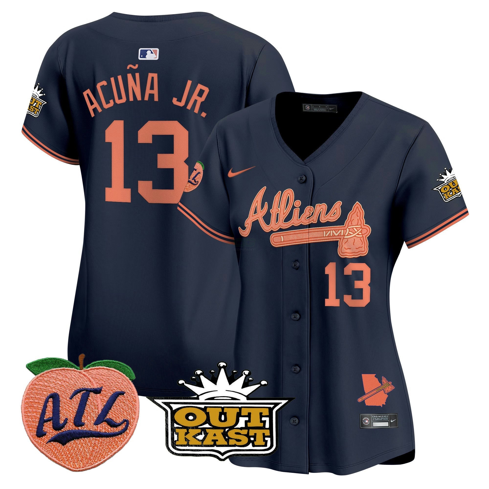 Camisa MLB Women’s Atlanta Atliens & Peach Vapor Premier Limited Jersey
