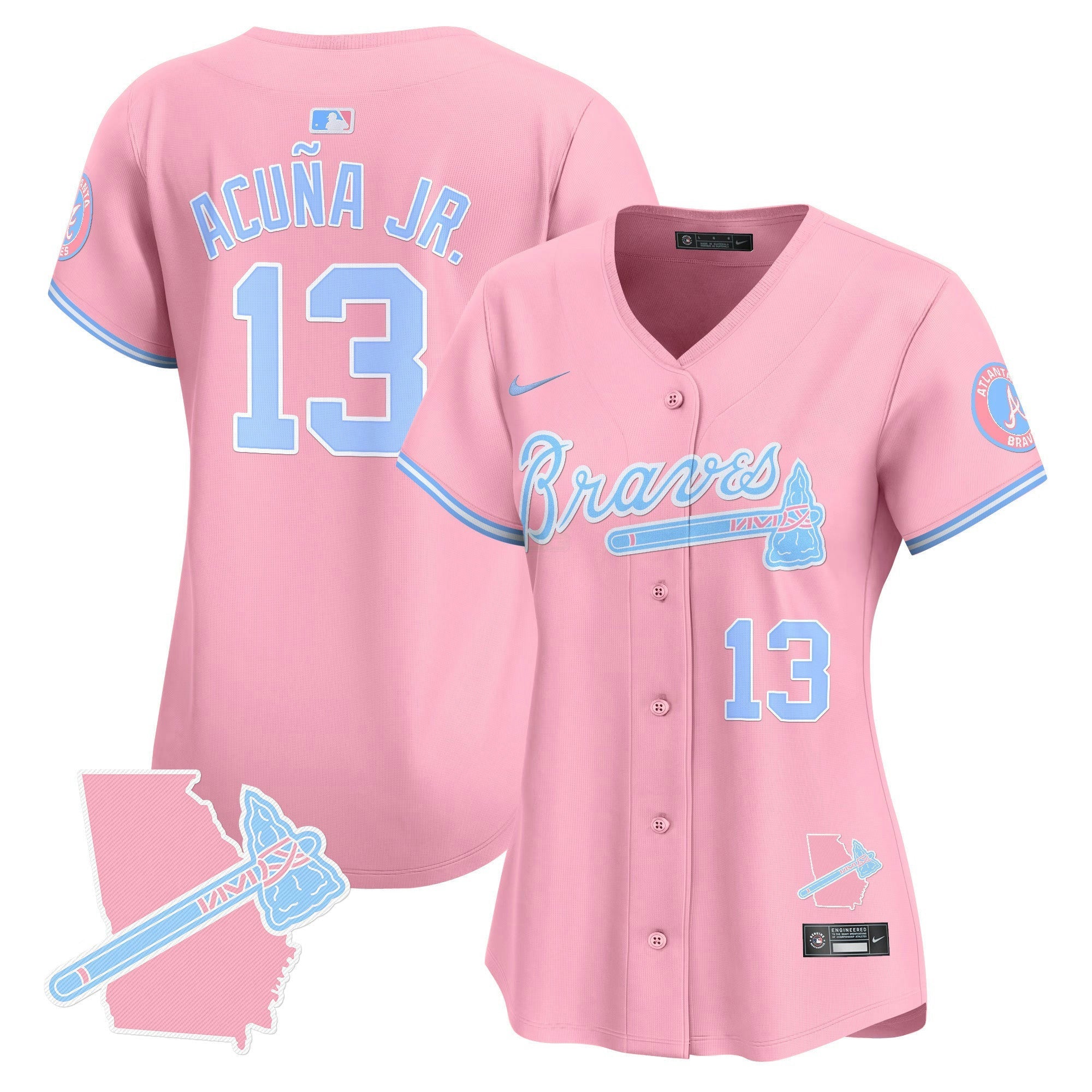 Camisa MLB Women’s Atlanta Bubblegum Pink Vapor Premier Limited Jersey