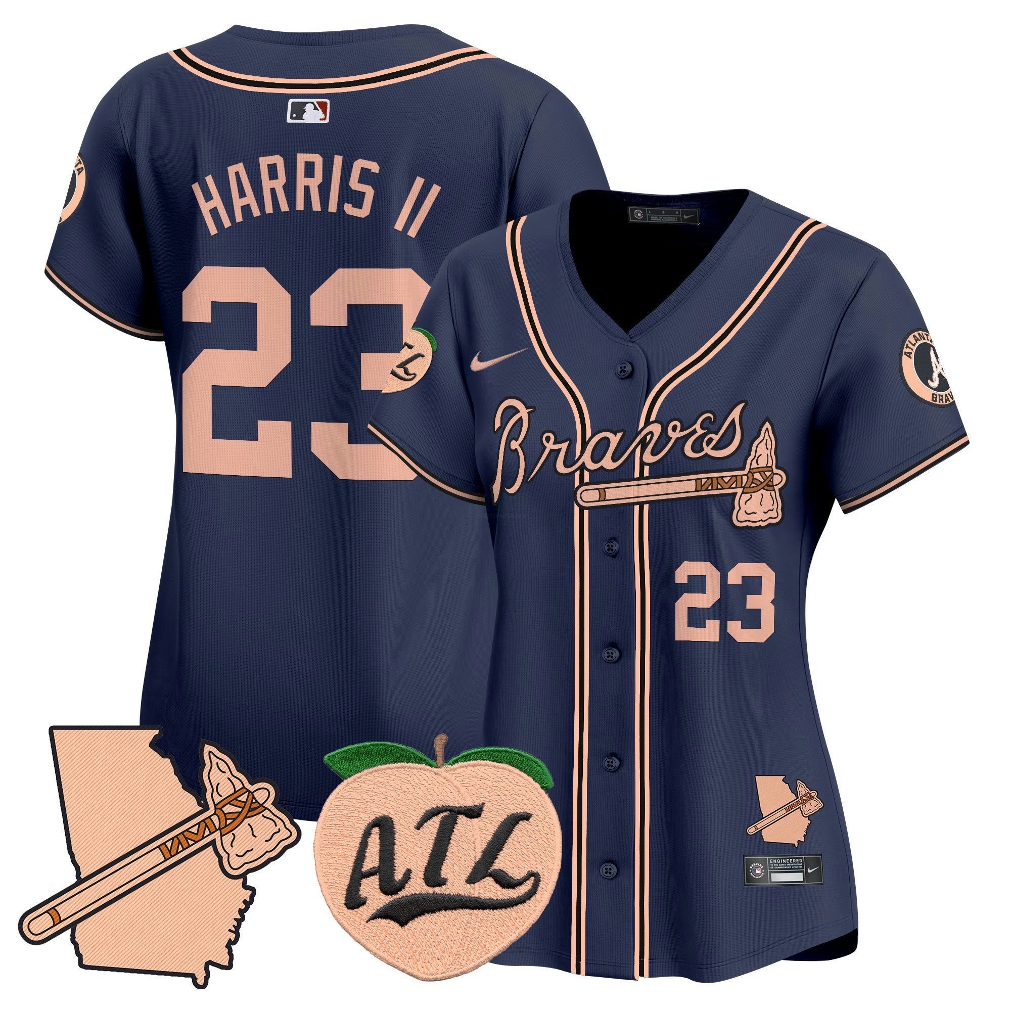 Camisa MLB Women’s Atlanta Peach Vapor Premier Limited Jersey