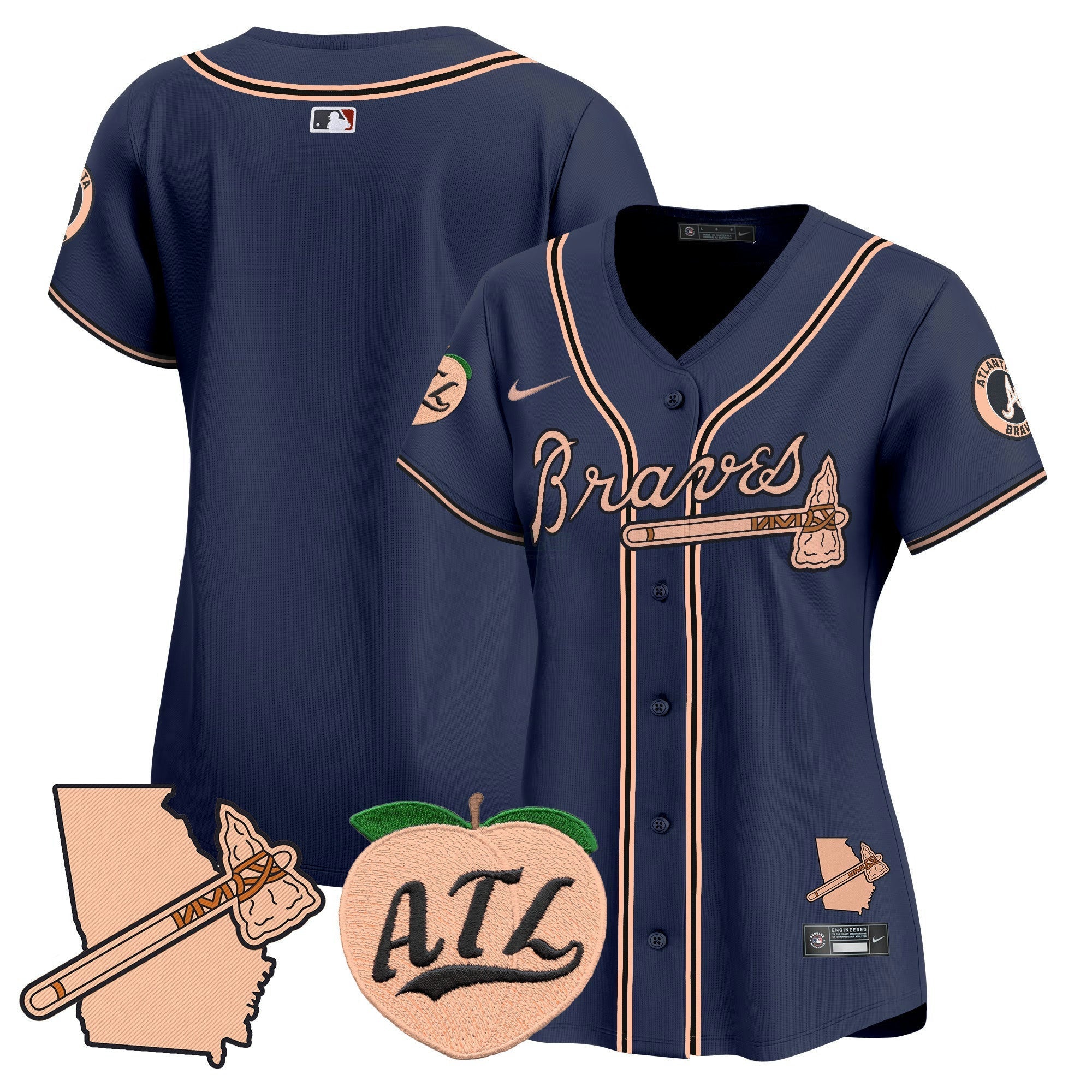 Camisa MLB Women’s Atlanta Peach Vapor Premier Limited Jersey