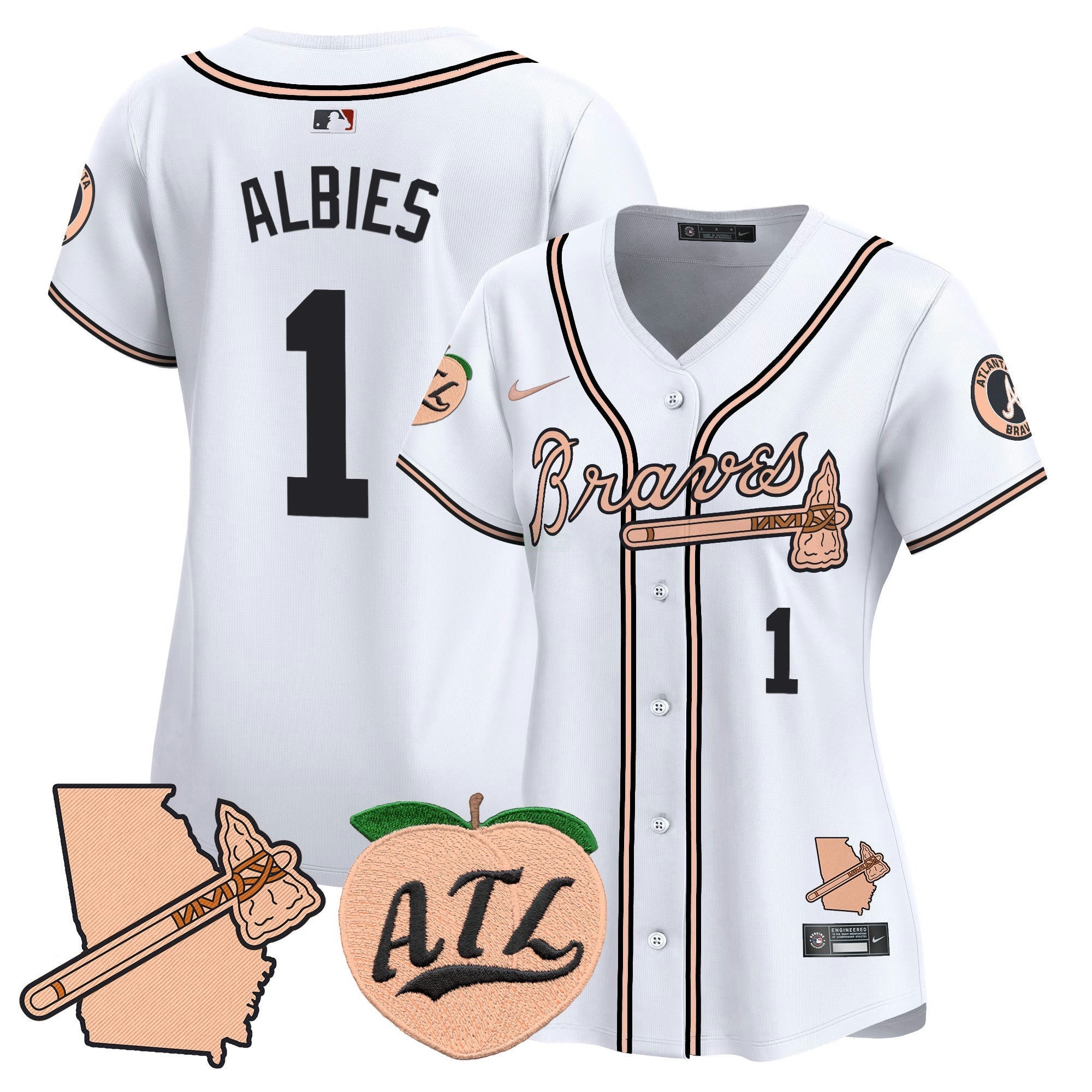 Camisa MLB Women’s Atlanta Peach Vapor Premier Limited Jersey