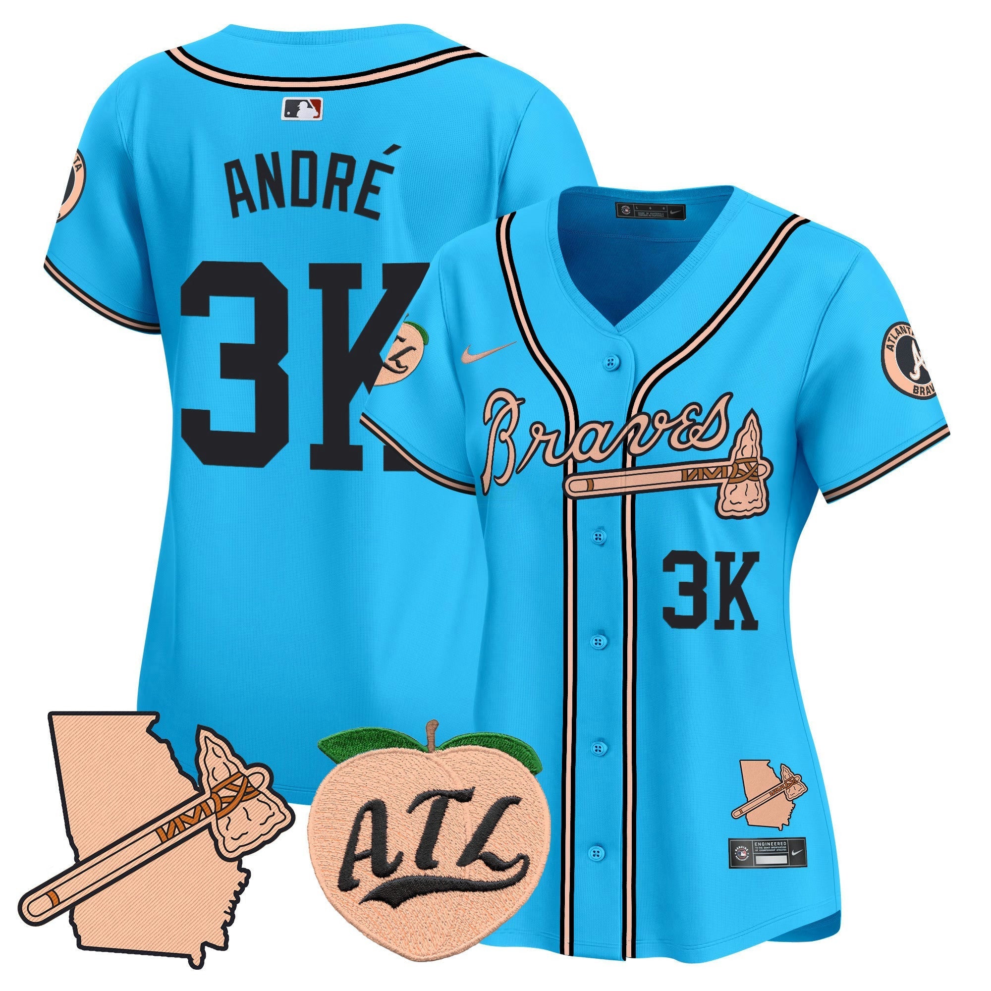 Camisa MLB Women’s Atlanta Peach Vapor Premier Limited Jersey