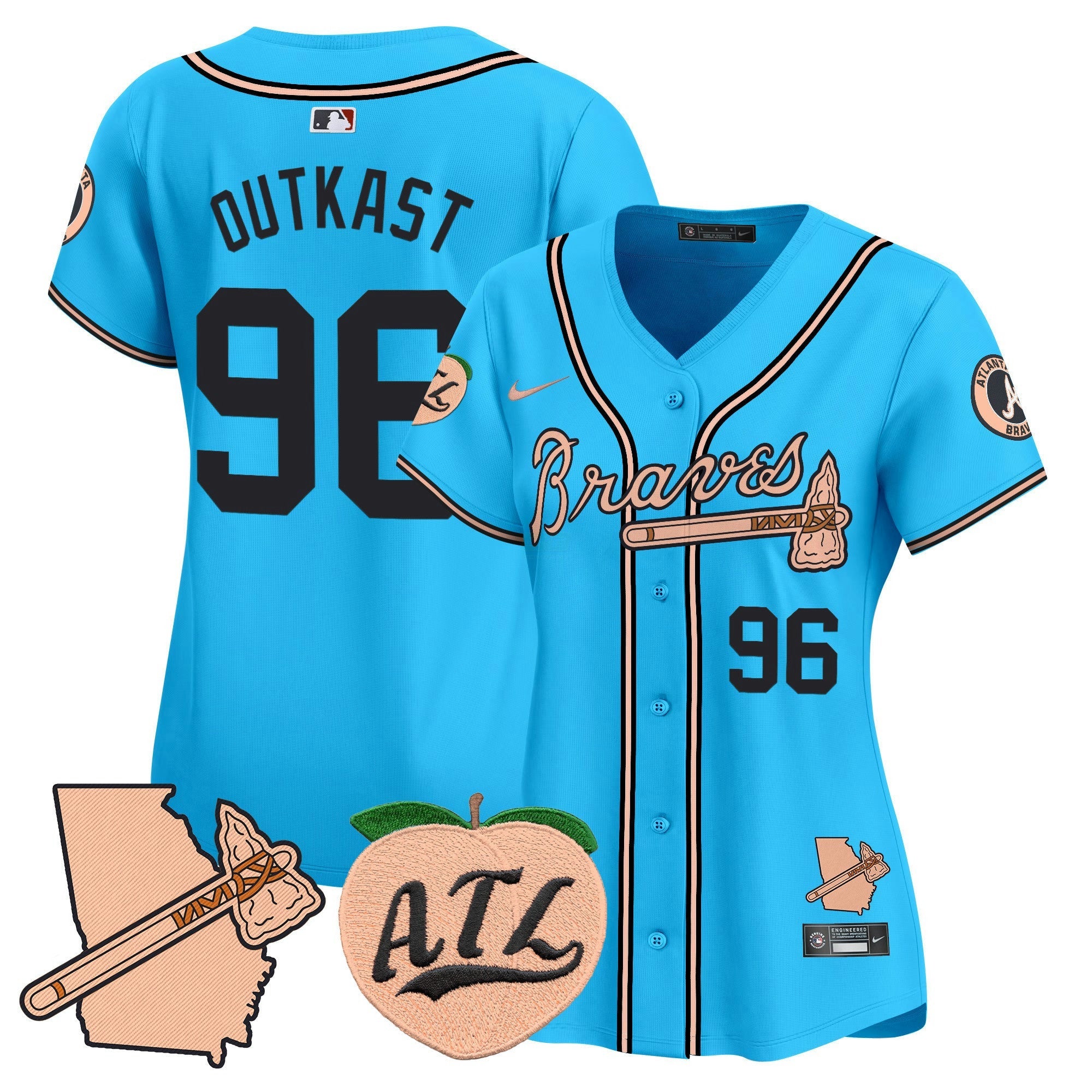 Camisa MLB Women’s Atlanta Peach Vapor Premier Limited Jersey