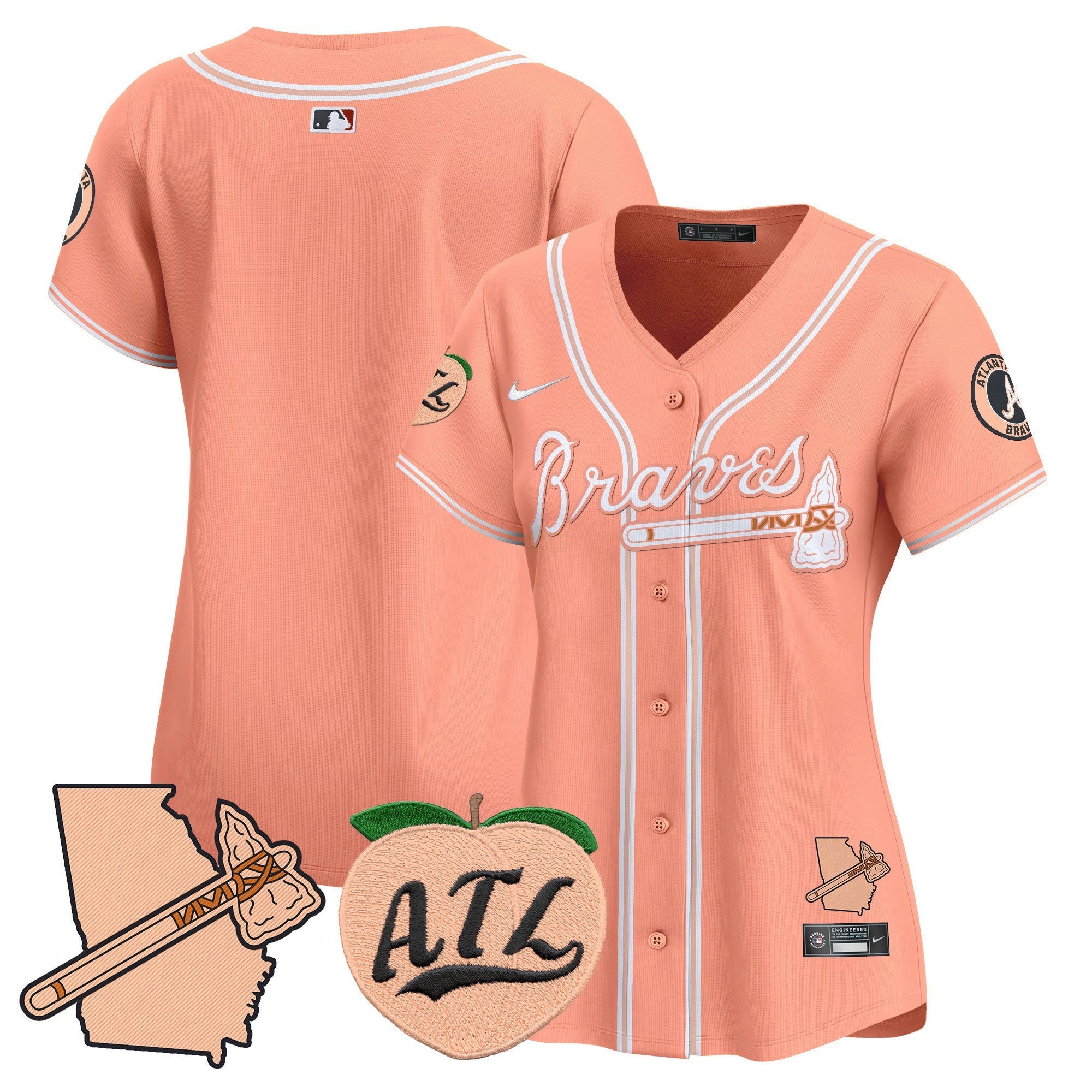 Camisa MLB Women’s Atlanta Peach Vapor Premier Limited Jersey