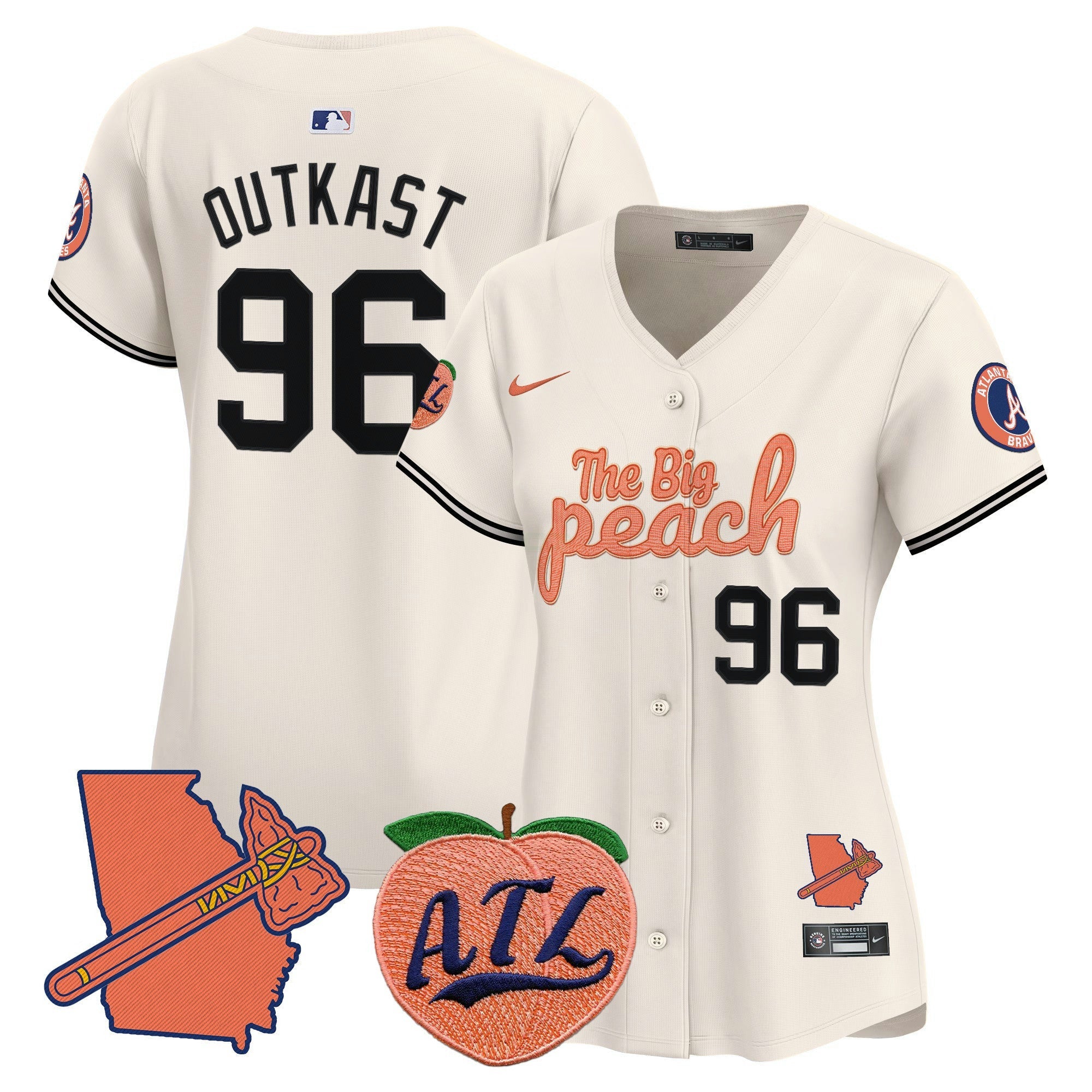 Camisa MLB Women’s Atlanta The Big Peach Vapor Premier Limited Jersey