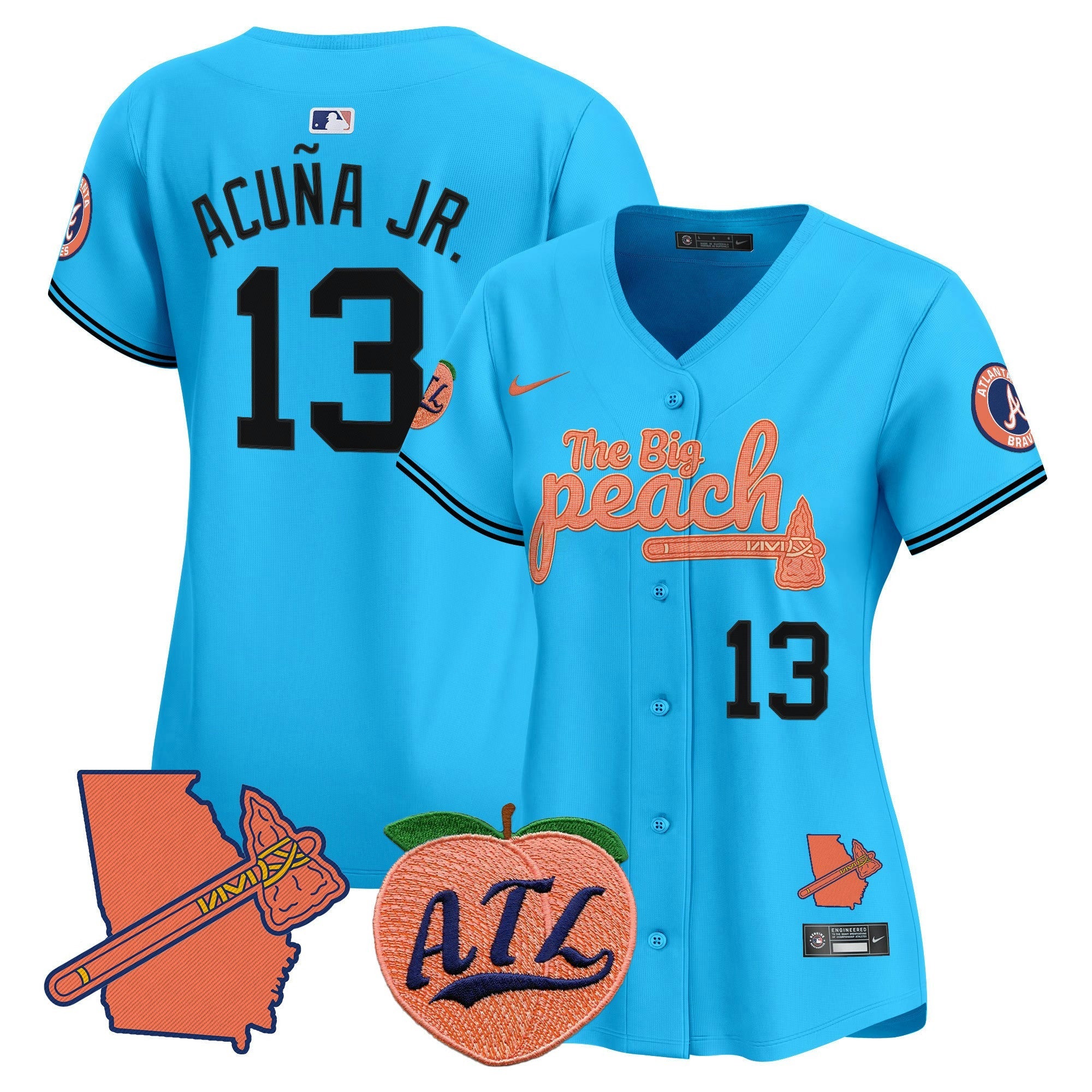 Camisa MLB Women’s Atlanta The Big Peach Vapor Premier Limited Jersey V2