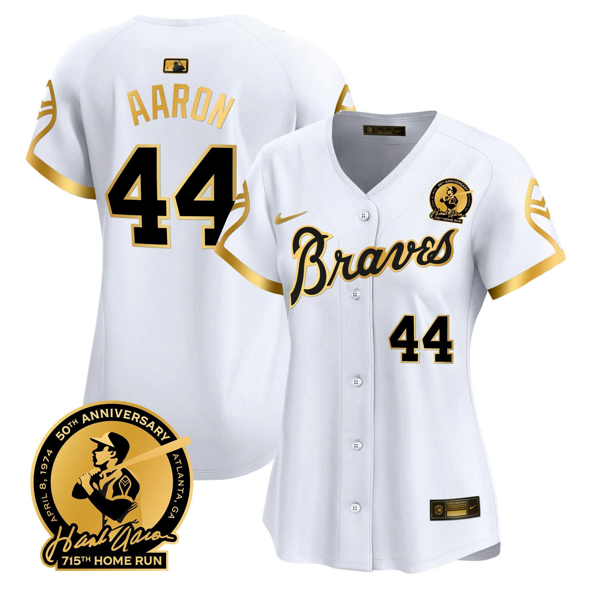 Camisa MLB Women’s Atlanta Throwback 1974 – 1982 Vapor Premier Limited Jersey