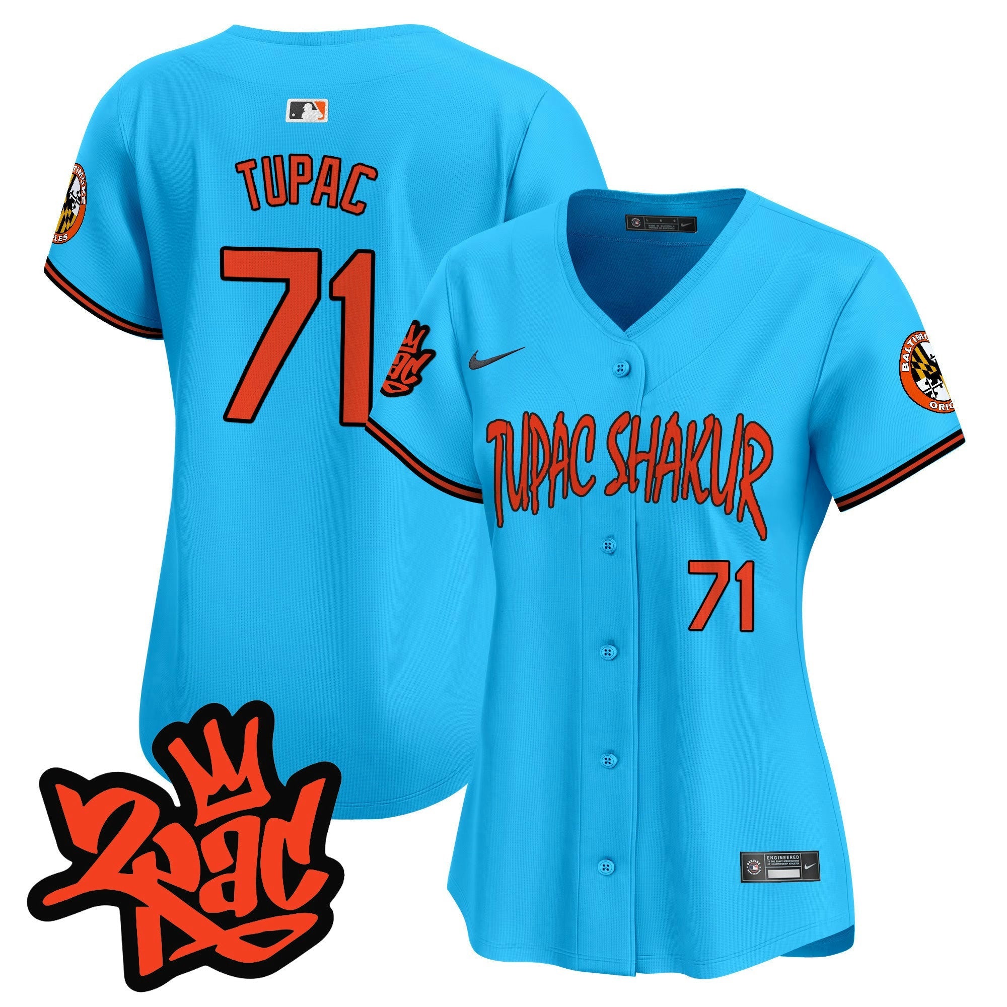 Camisa MLB Women’s Baltimore Tupac Shakur Vapor Premier Limited Jersey