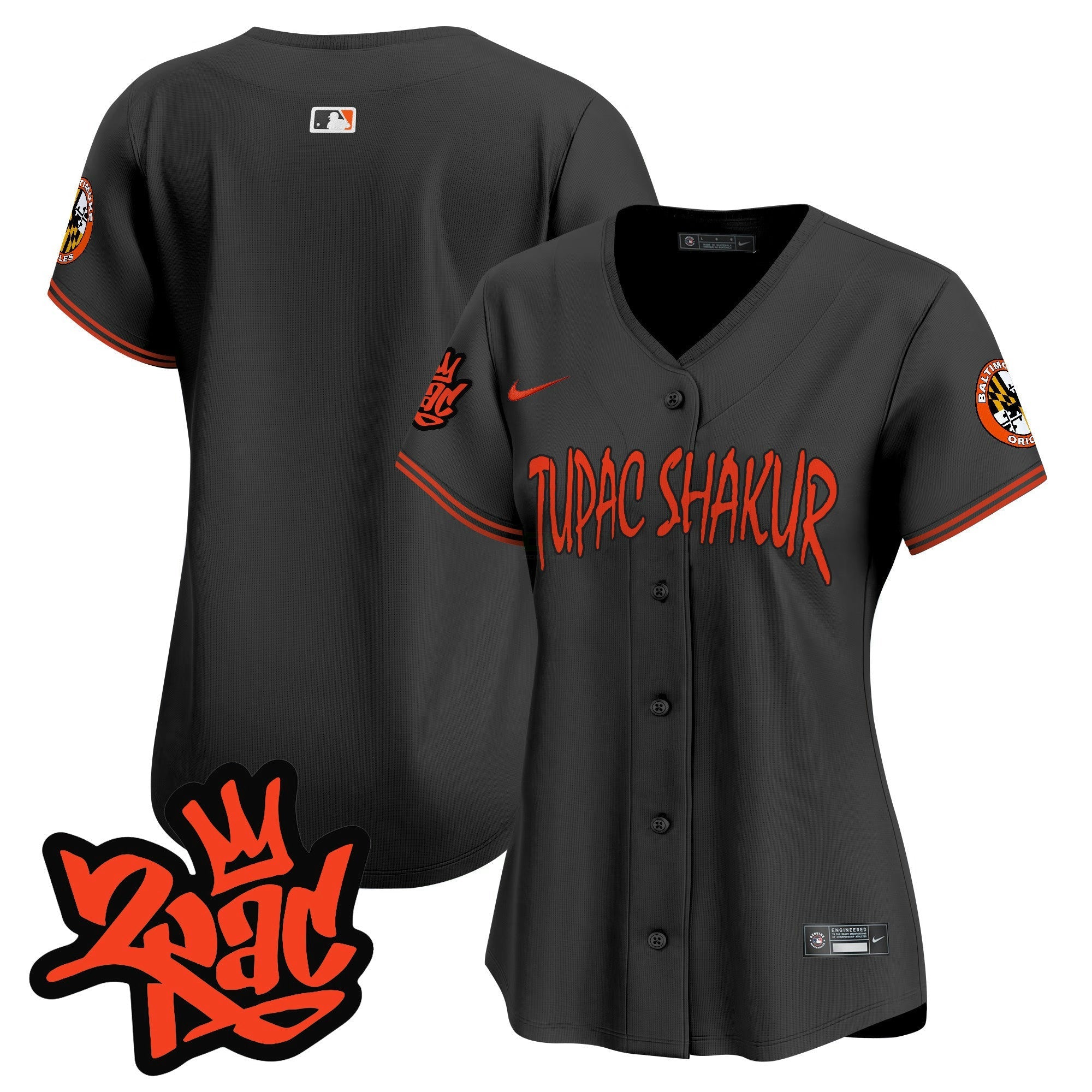 Camisa MLB Women’s Baltimore Tupac Shakur Vapor Premier Limited Jersey
