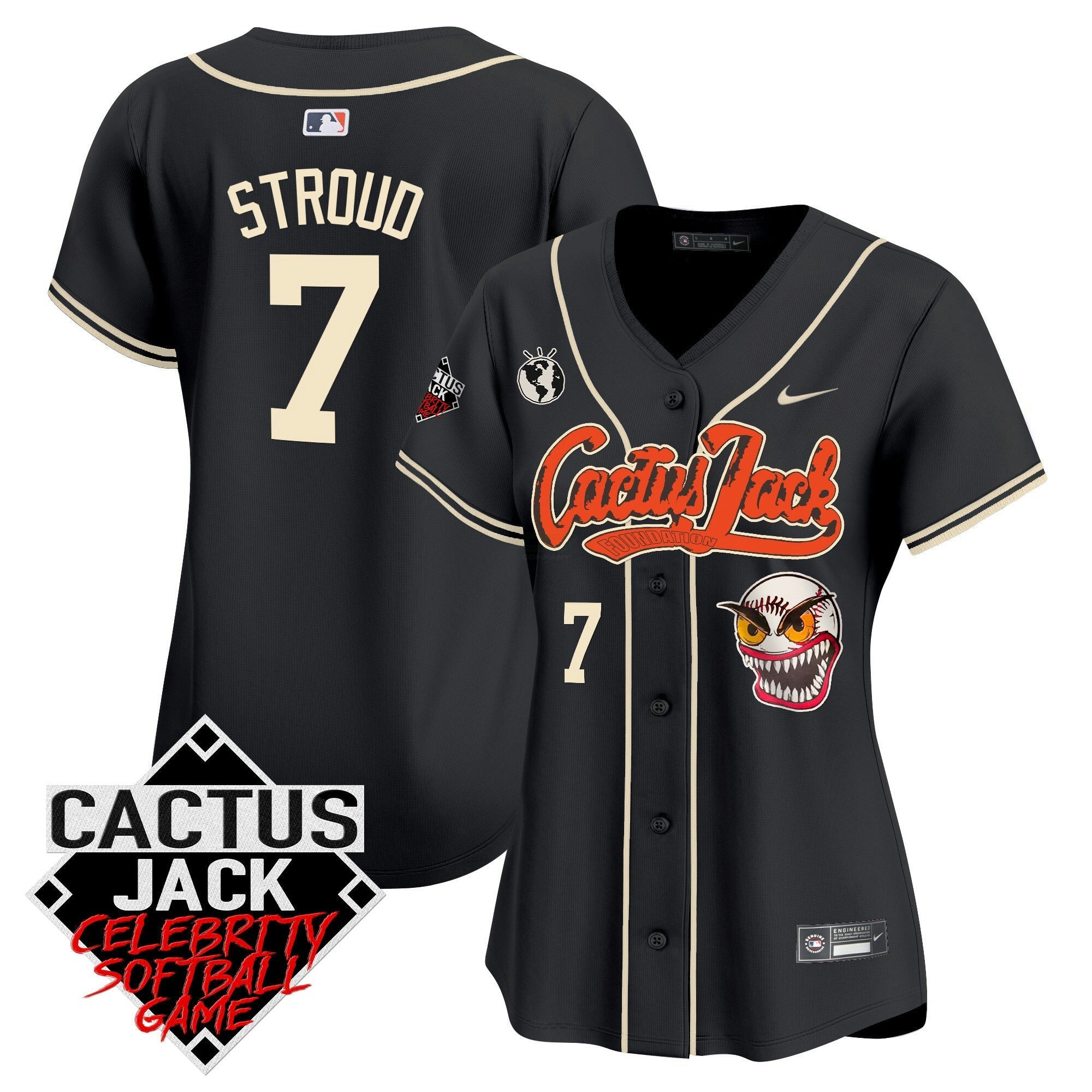 Camisa MLB Women’s Cactus Jack Celebrity Softball Game Patch Vapor Premier Limited Jersey