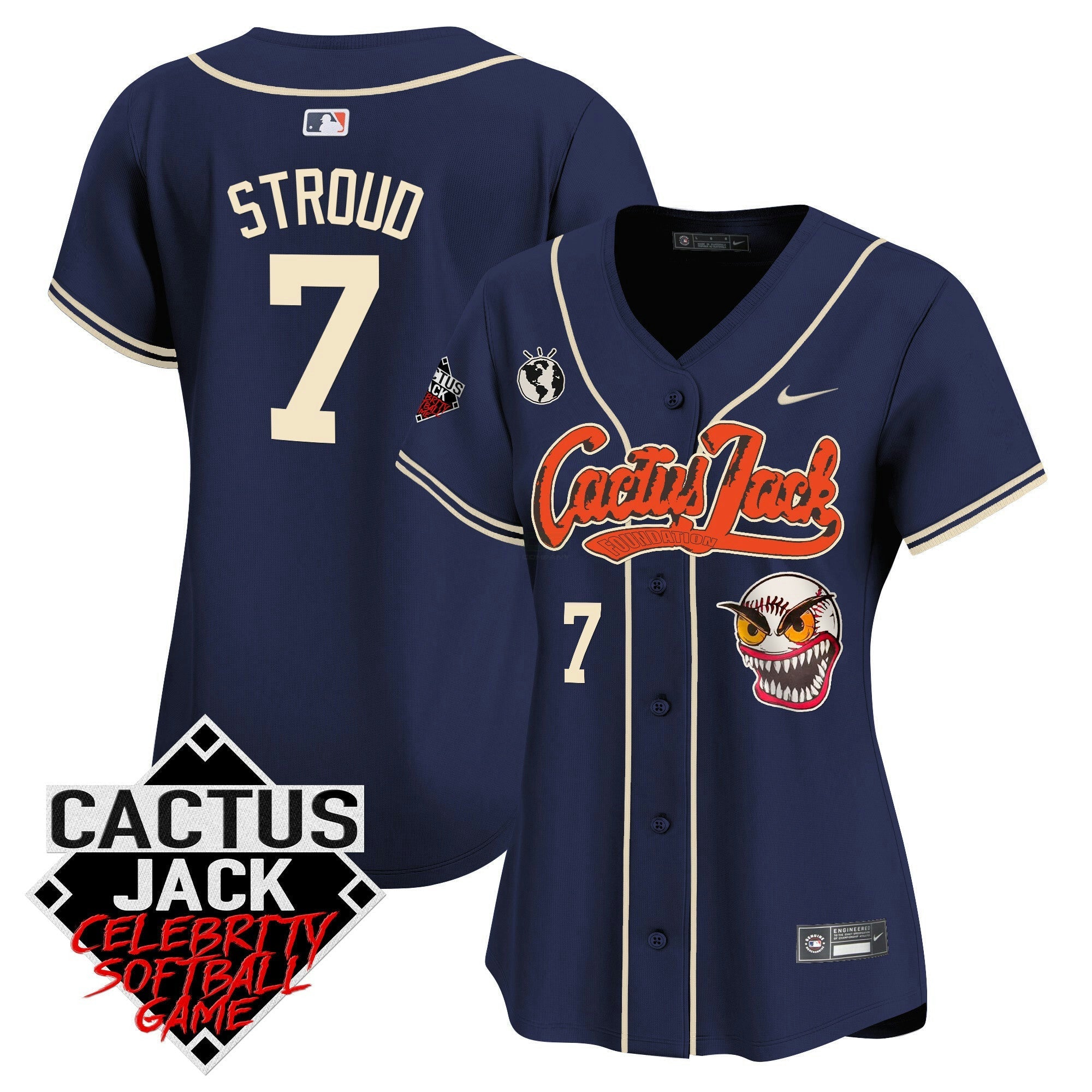 Camisa MLB Women’s Cactus Jack Celebrity Softball Game Patch Vapor Premier Limited Jersey