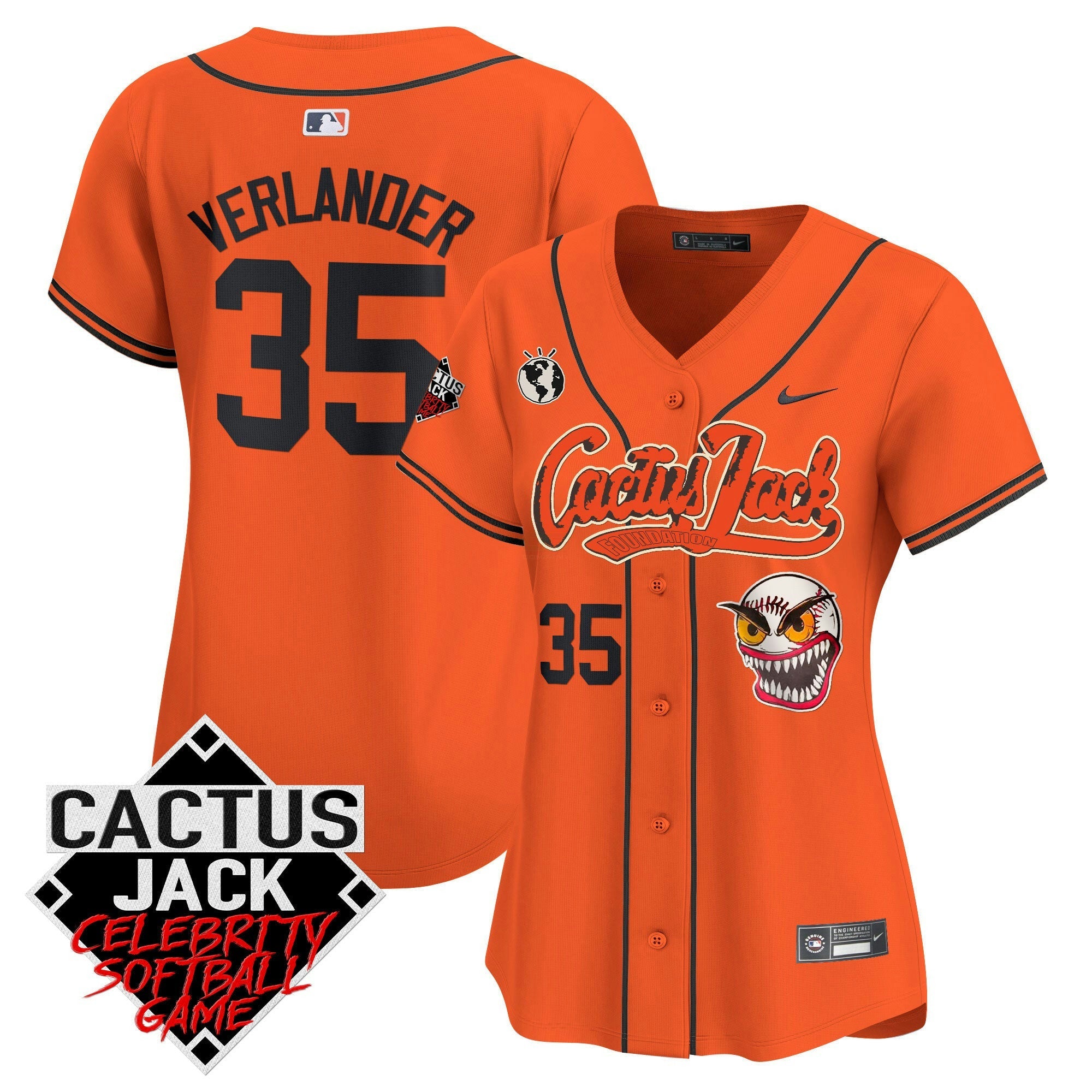 Camisa MLB Women’s Cactus Jack Celebrity Softball Game Patch Vapor Premier Limited Jersey