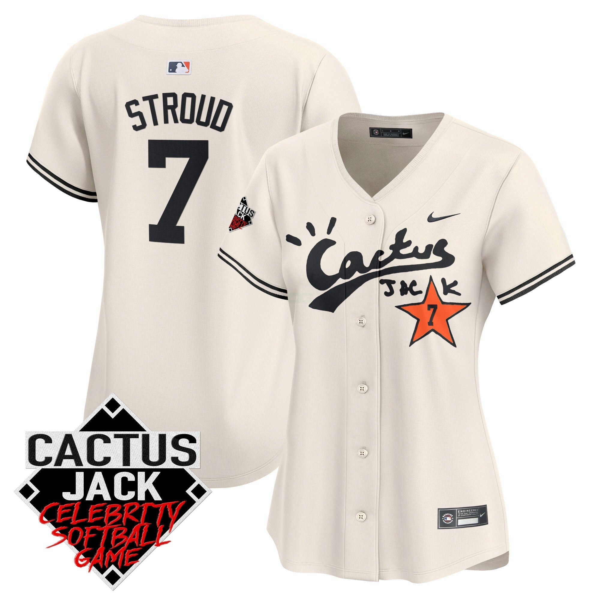 Camisa MLB Women’s Cactus Jack Celebrity Softball Game Patch Vapor Premier Limited Jersey V2