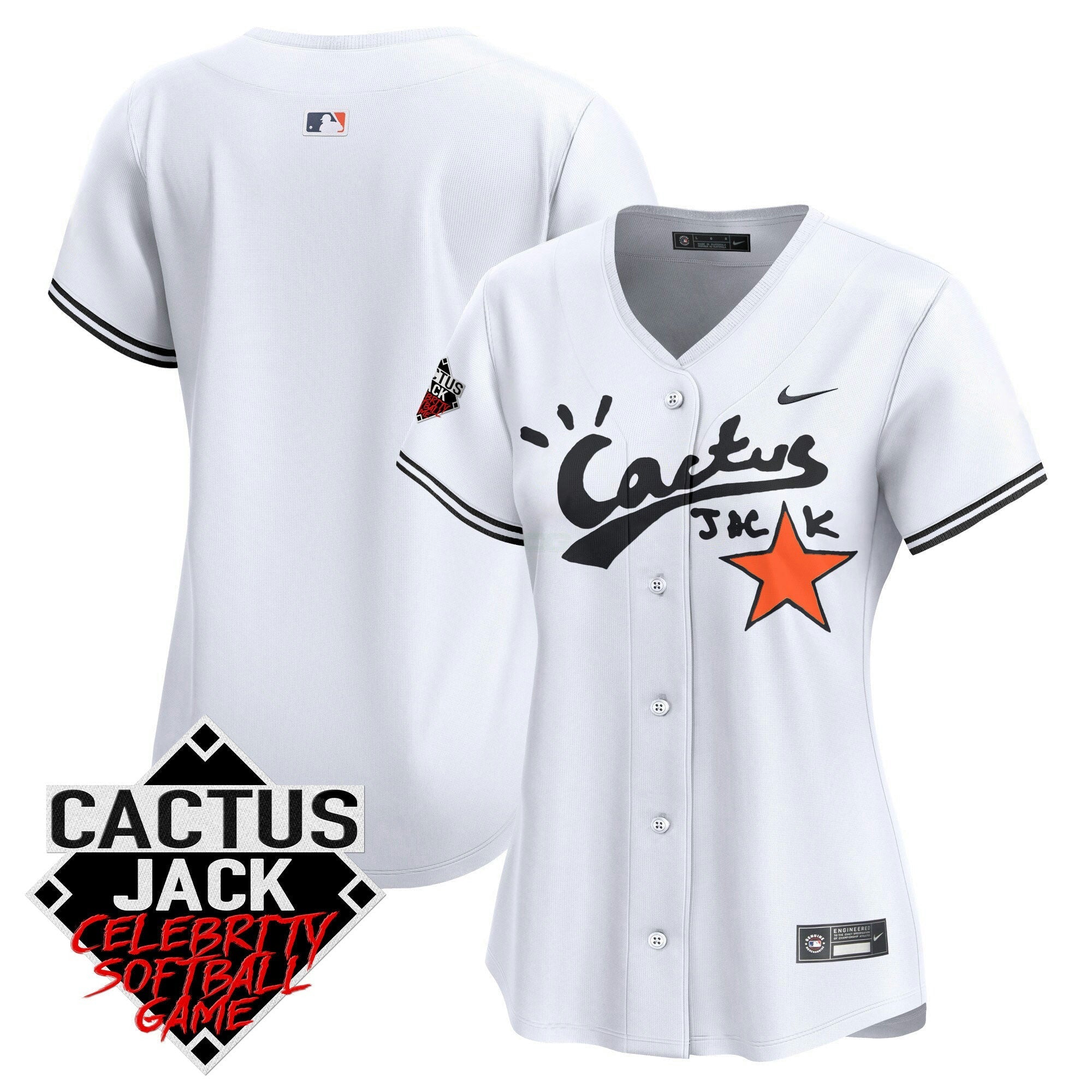 Camisa MLB Women’s Cactus Jack Celebrity Softball Game Patch Vapor Premier Limited Jersey V2