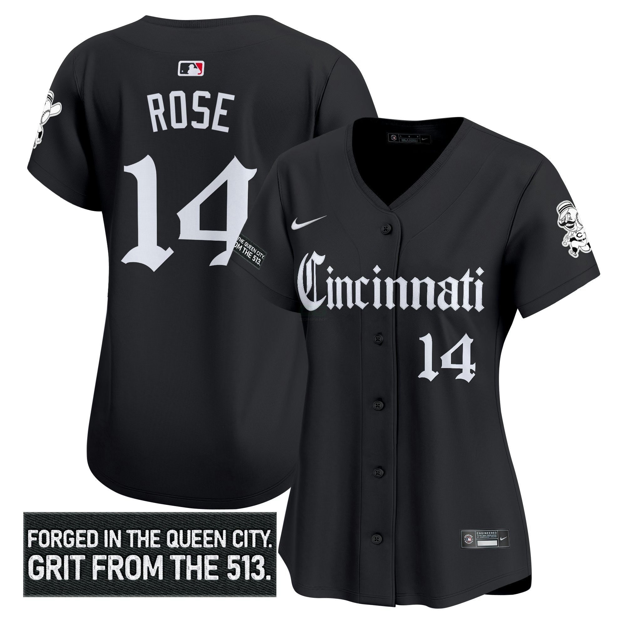 Camisa MLB Women’s Cincinnati ‘Gothic Queen City Edition’ Vapor Premier Limited Jersey