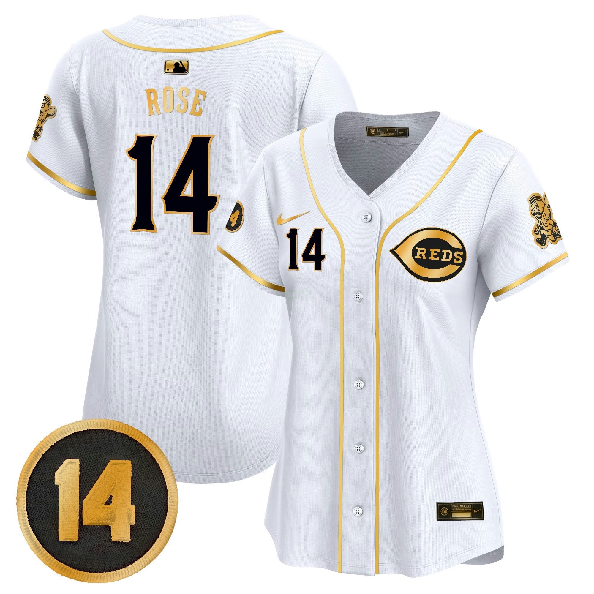 Camisa MLB Women’s Cincinnati Pete Rose Patch Vapor Premier Limited Jersey