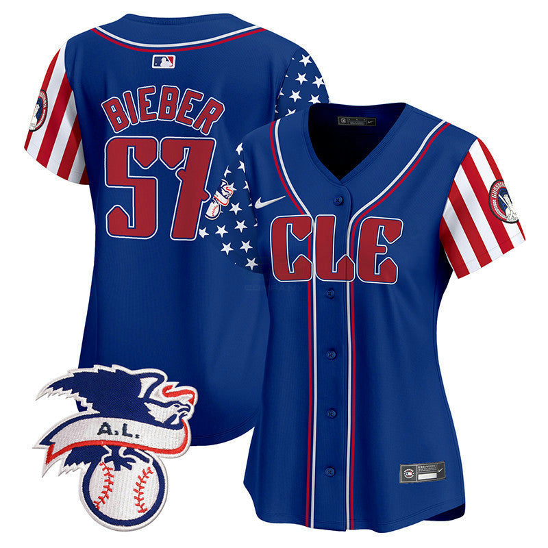 Camisa MLB Women’s Cleveland 2024 Fourth of July Vapor Premier Limited Jersey