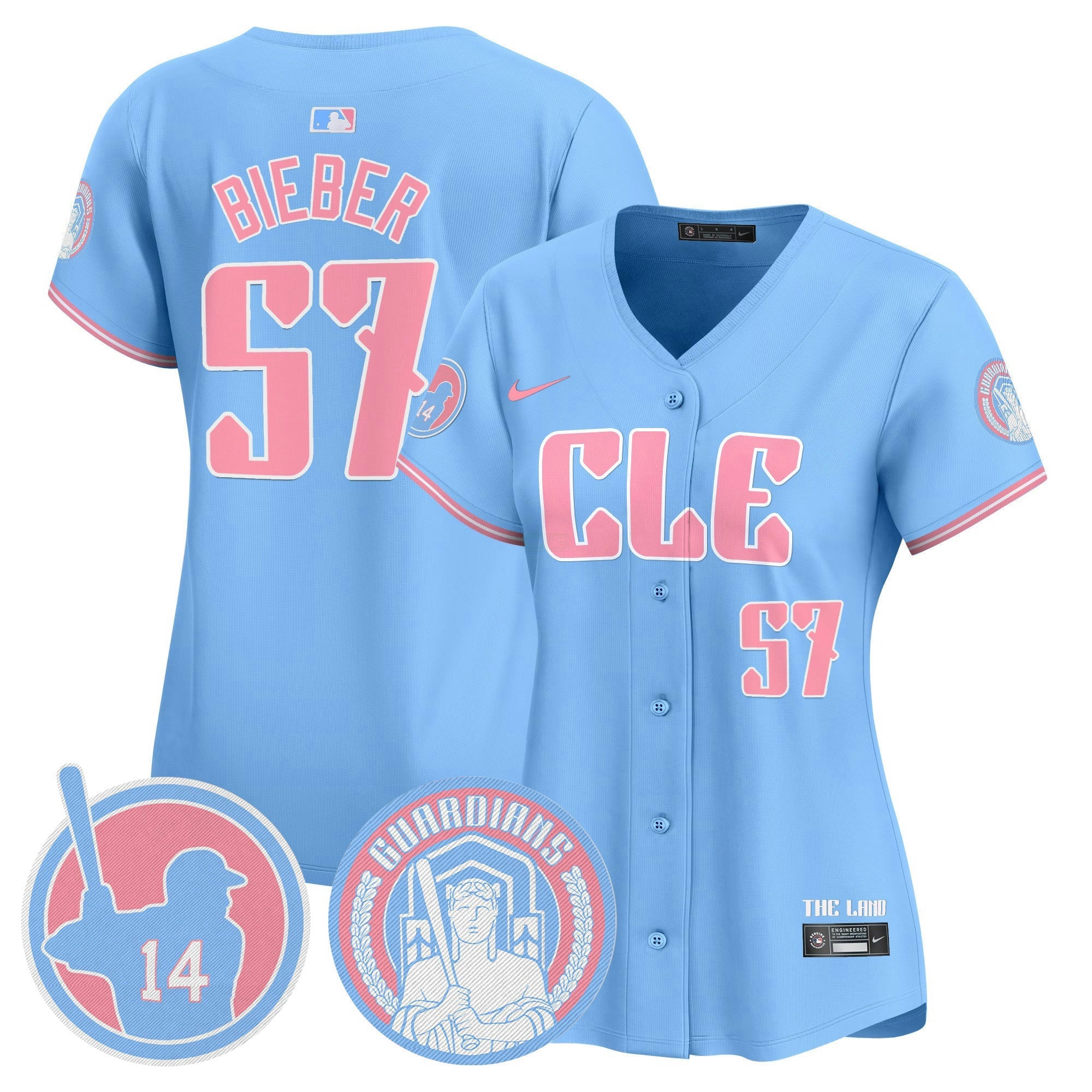 Camisa MLB Women’s Cleveland Bubblegum Pink Vapor Premier Limited Jersey