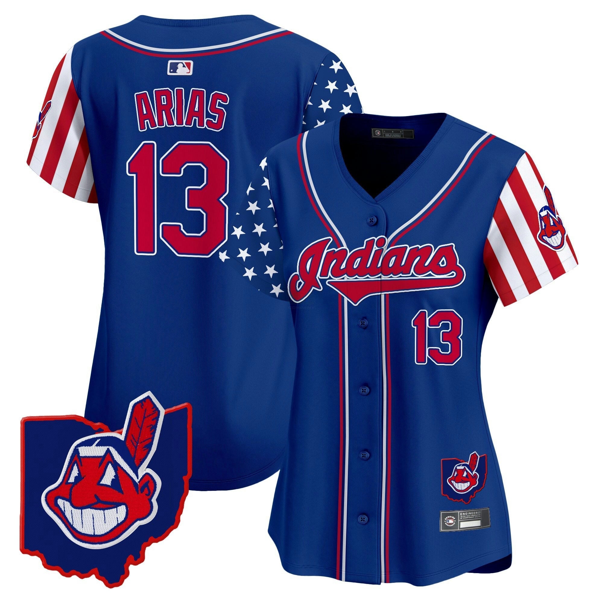 Camisa MLB Women’s Cleveland Indians 2025 Independence Day Vapor Premier Limited Jersey