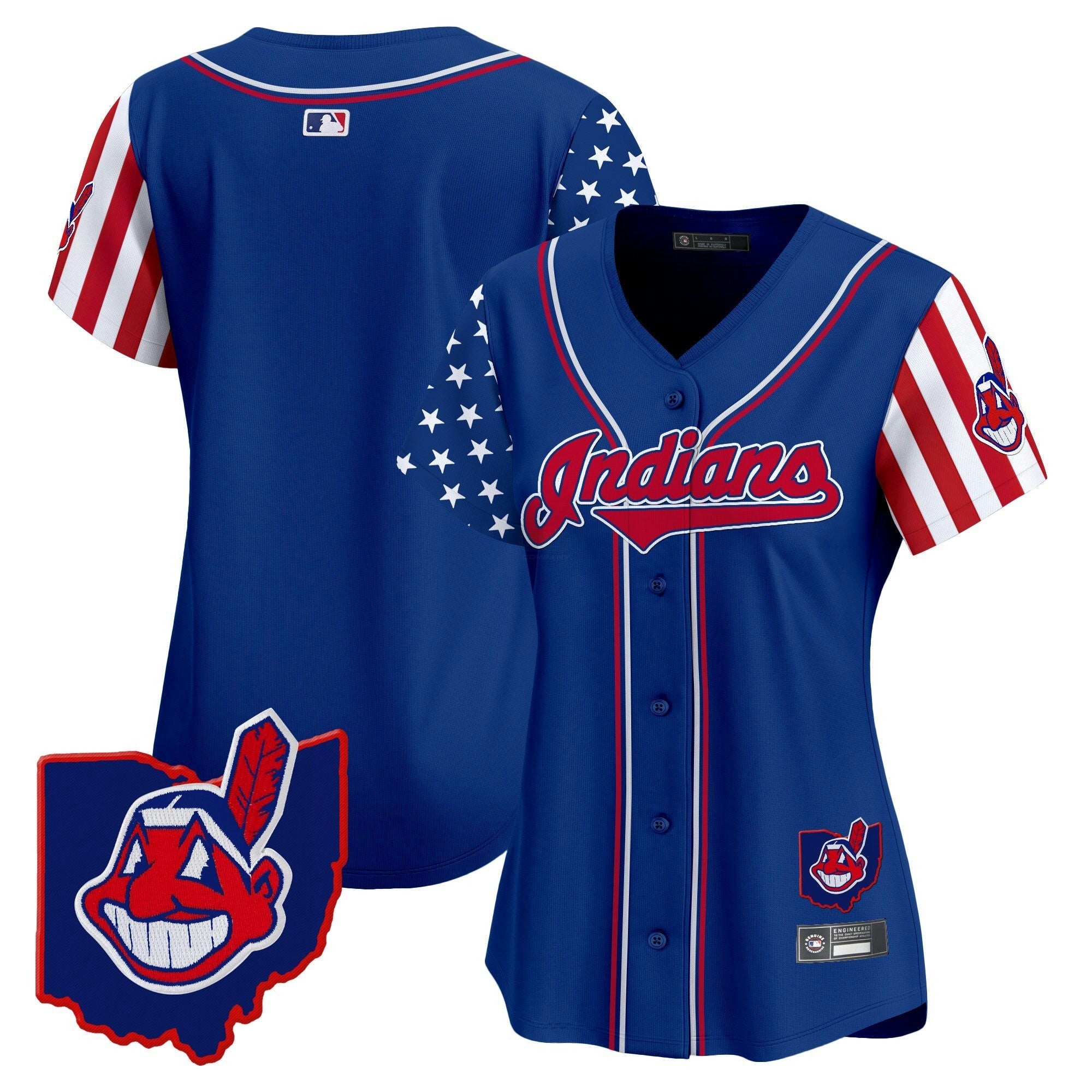 Camisa MLB Women’s Cleveland Indians 2025 Independence Day Vapor Premier Limited Jersey